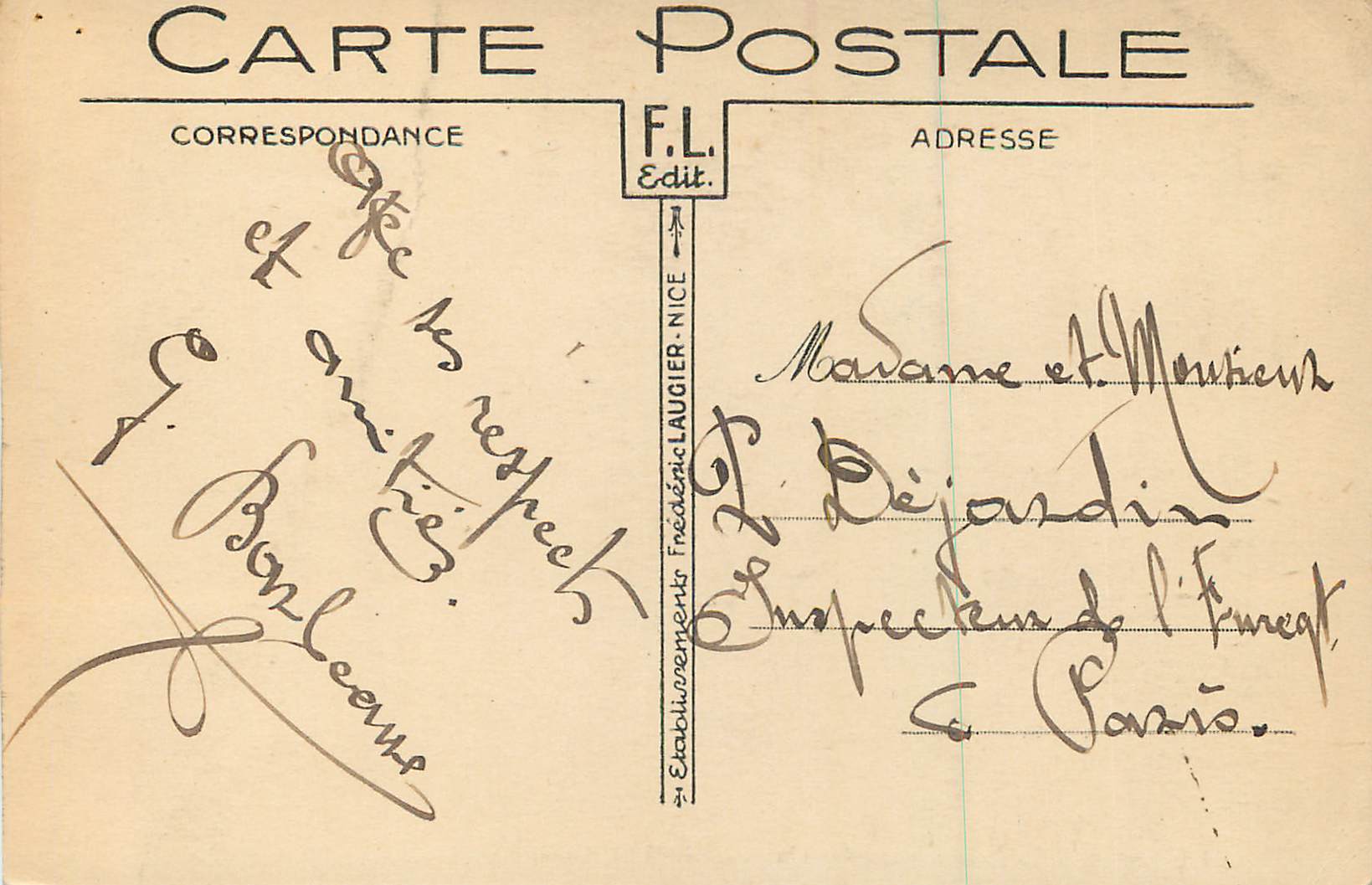 CPA Nice La Jetee Promenade et la pente Mont Boron — Rückseite