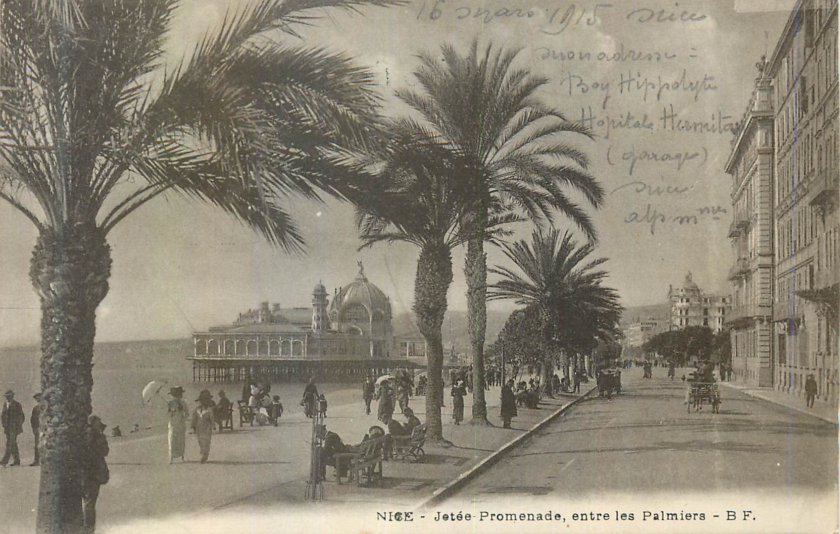 CPA Nice Jetee Promenade entre les palmiers