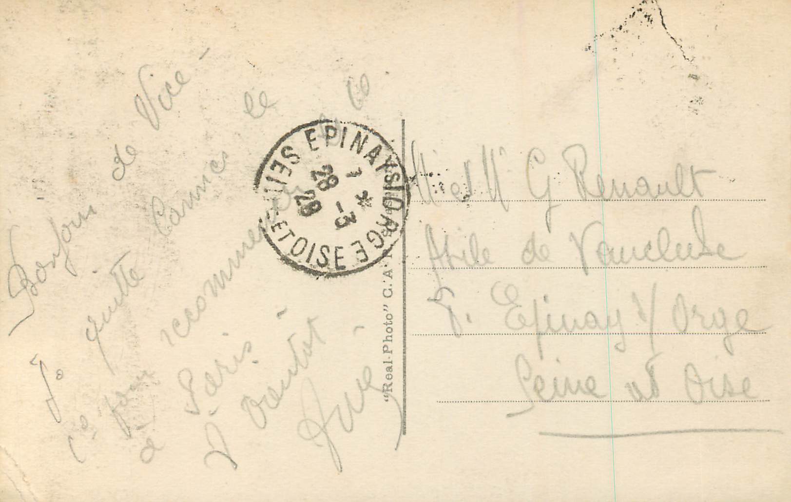 CPA Nice au Chateau la Tour Bellanda — Rückseite