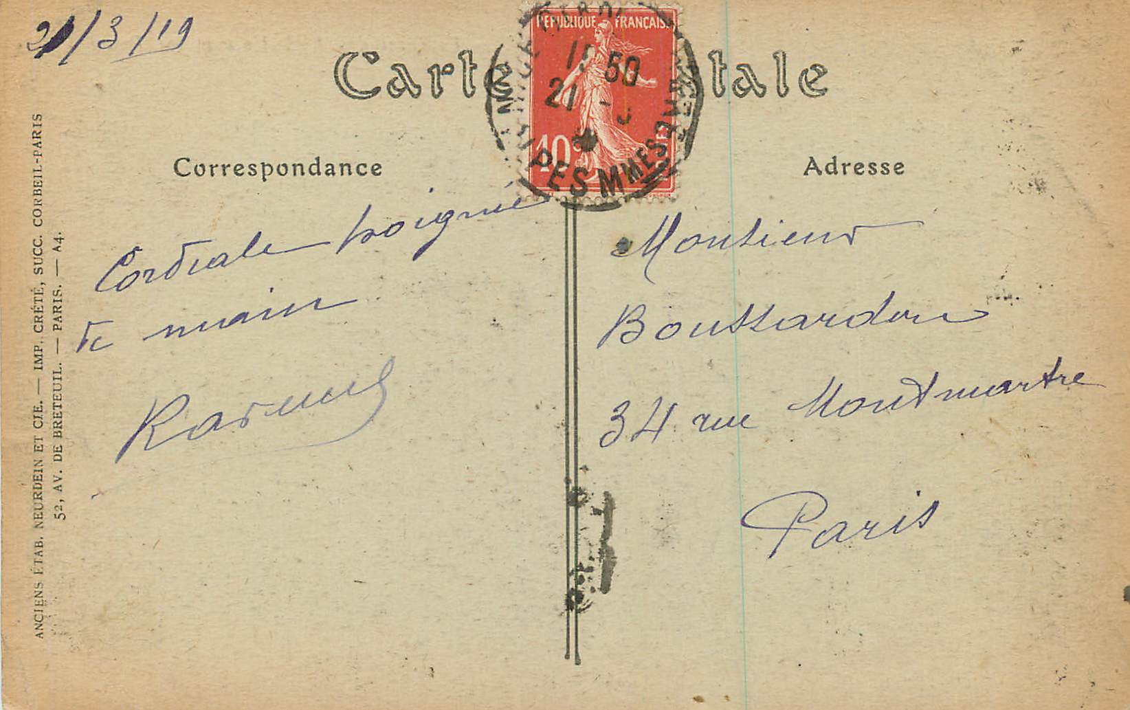 CPA Nice Quai des Etats Unis et les Ponchettes  — Rückseite