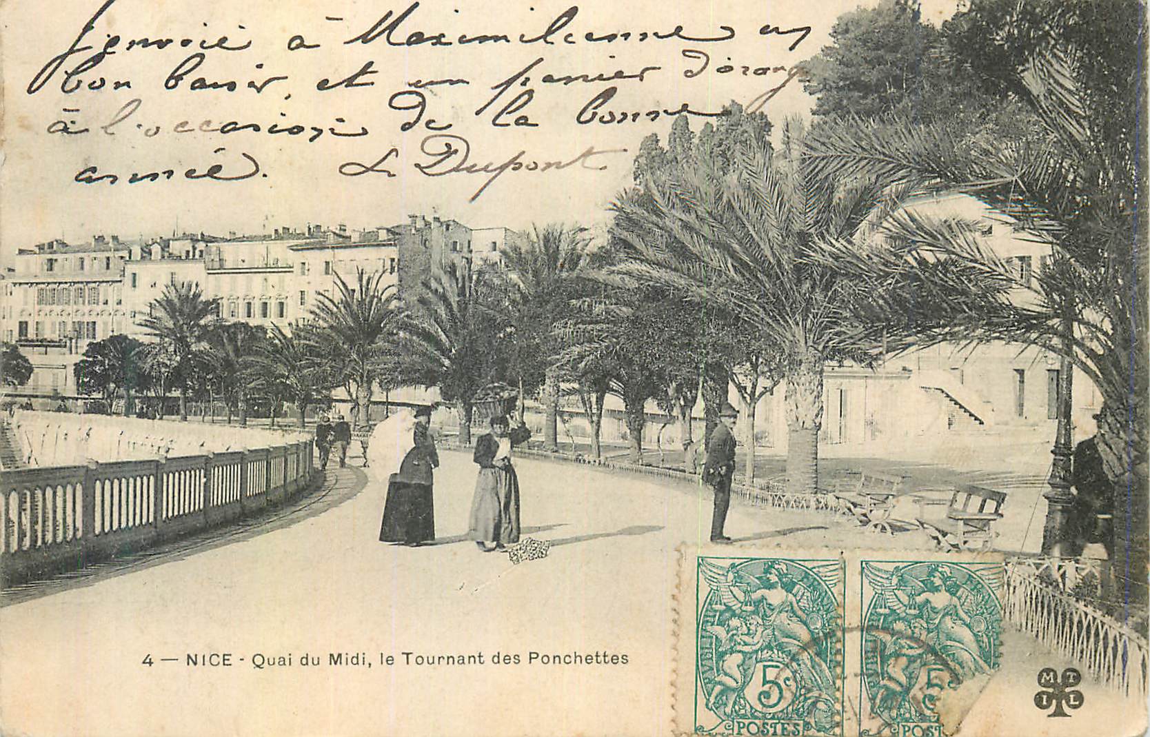 CPA Nice Quai du midi le Tournant des ponchettes