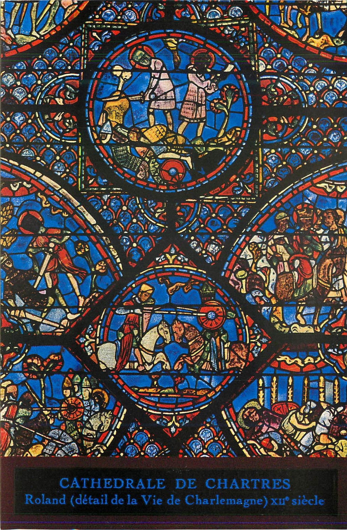 CPA Cathedrale de Chartres Roland dÃ©tail de la vie de charlemagne