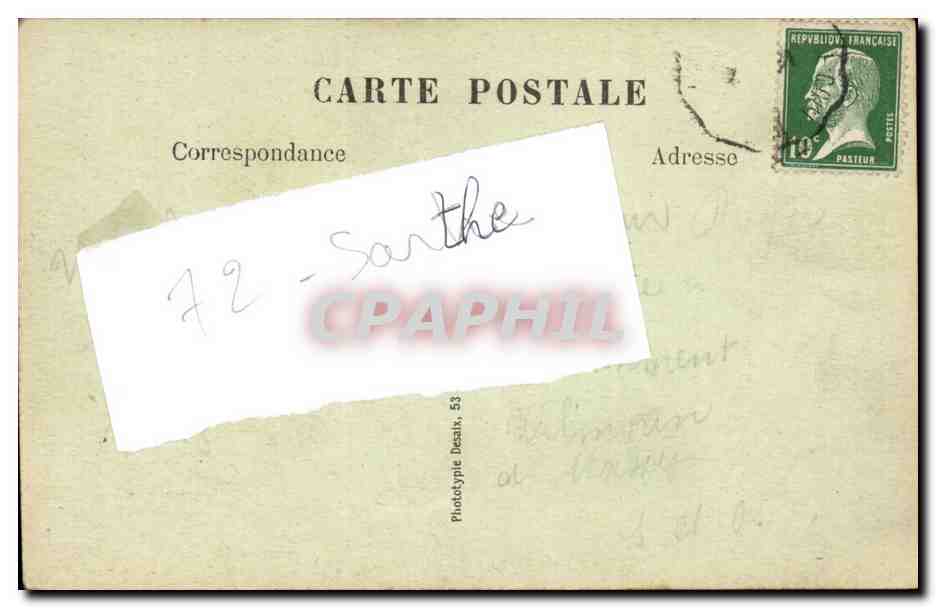 Asse le Boisne CPA La chateau de Cerisay — Rückseite