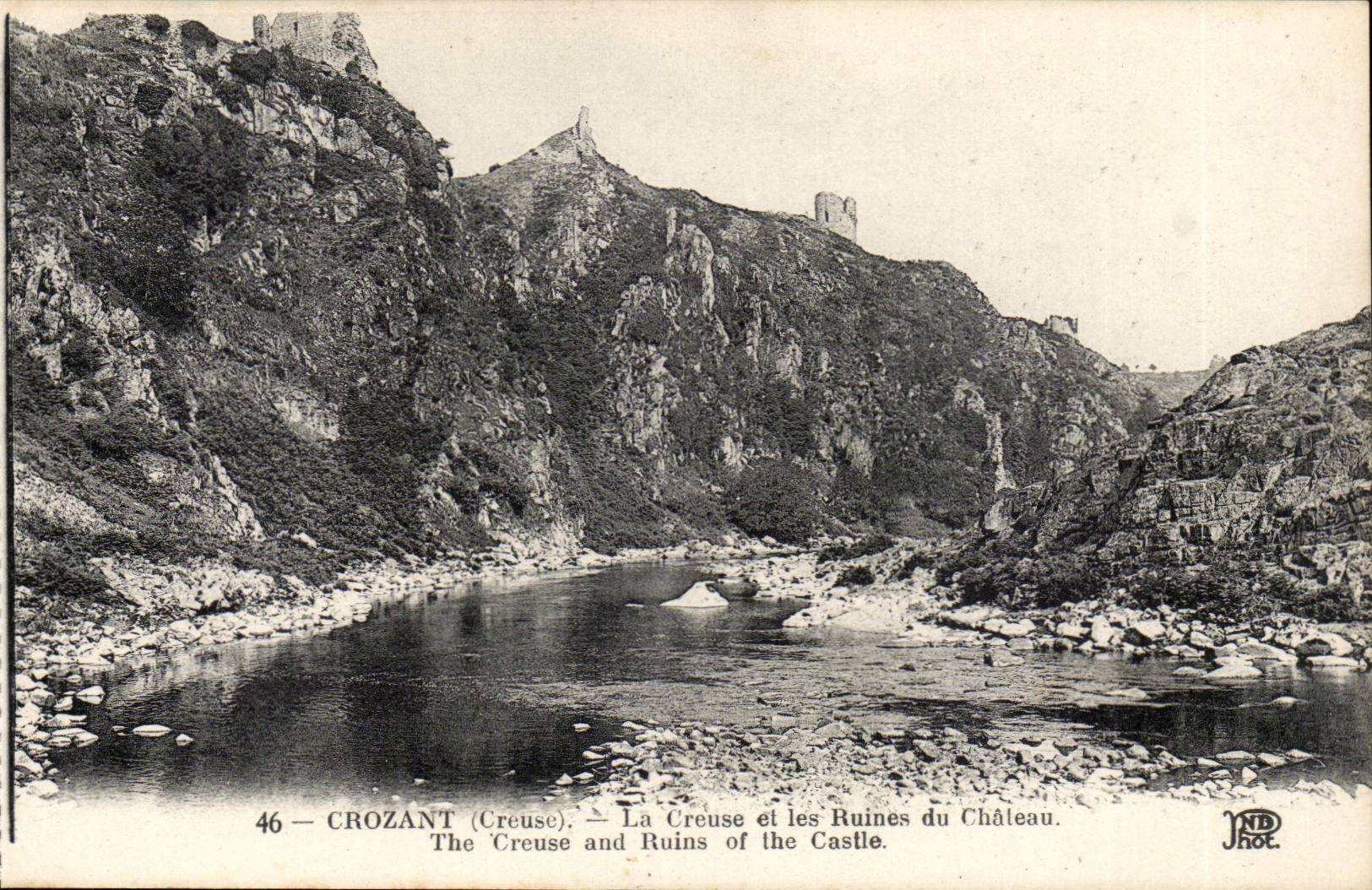 CROZANT (Creuse) — La Creuse et les Ruines du Château — JNDP