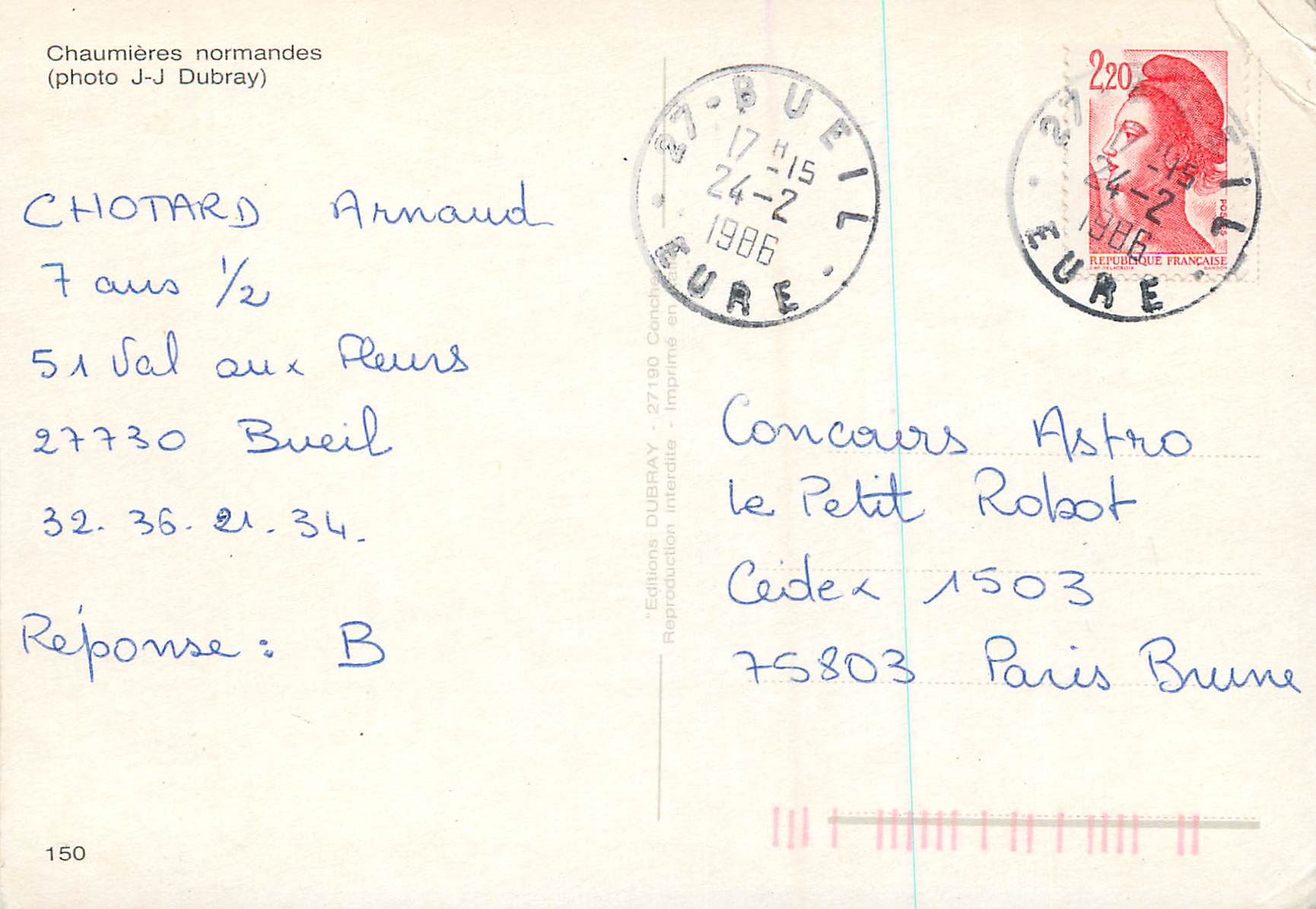 CPM Souvenir de Normandie Chaumieres normandes — Rückseite