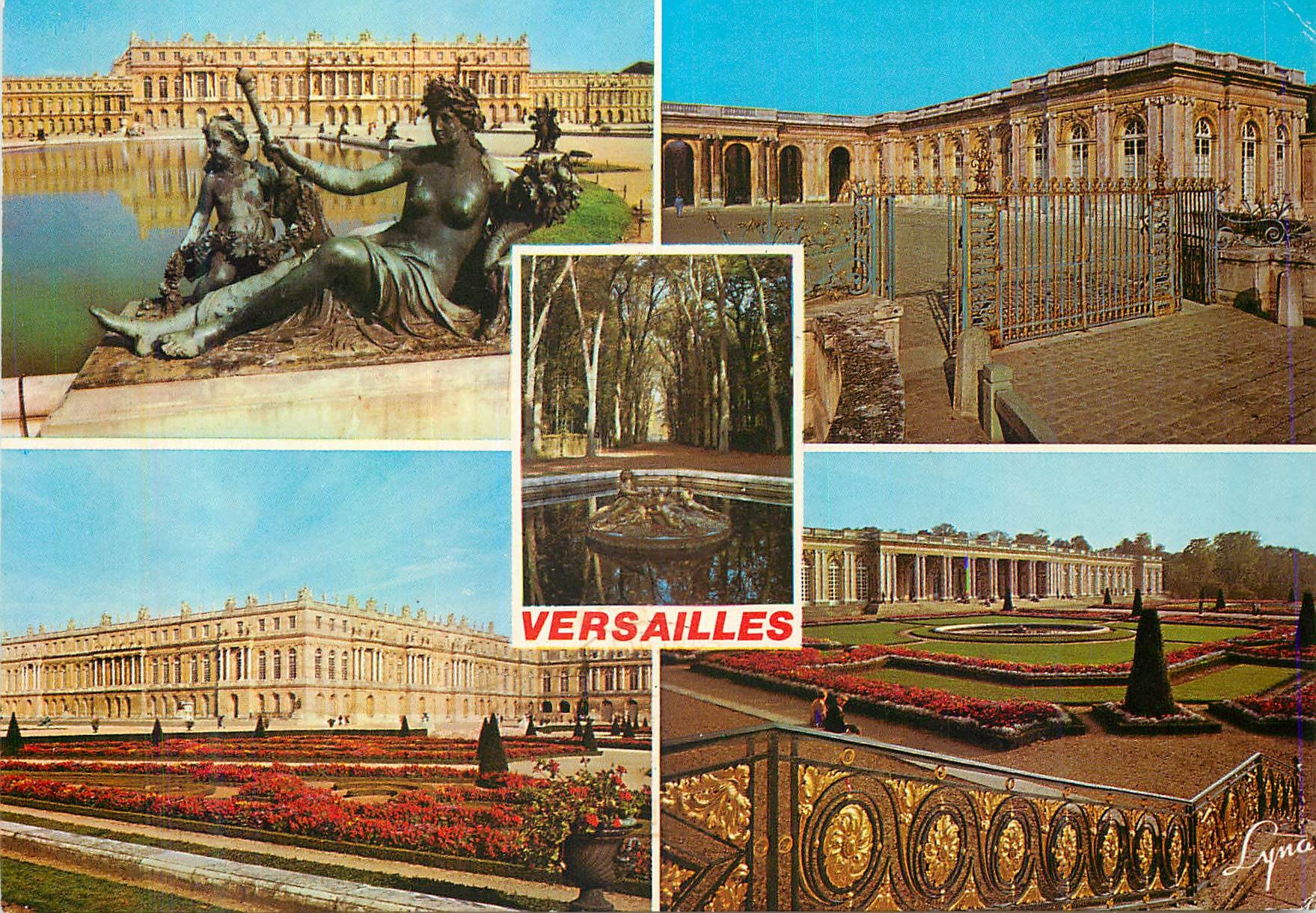CPM Versailles  (Yvelines)Facade arriere du Chateau Le Grand Trianon Le Chateau et le Parterre du midi Les Jardins du Gr