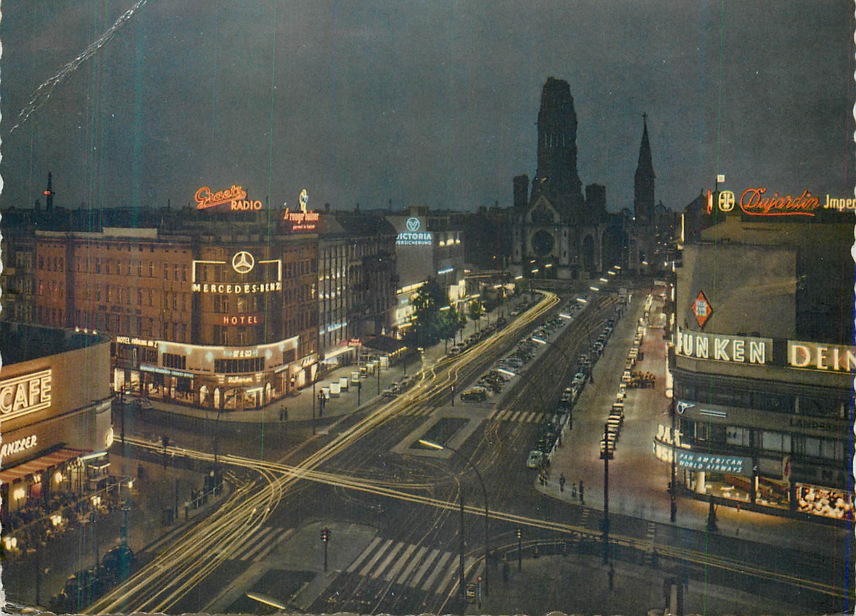 Berlin - Kurfürstendamm et Kaiser-Wilhelm-Gedächtniskirche — vue nocturne — Hans Hartz — n° 17