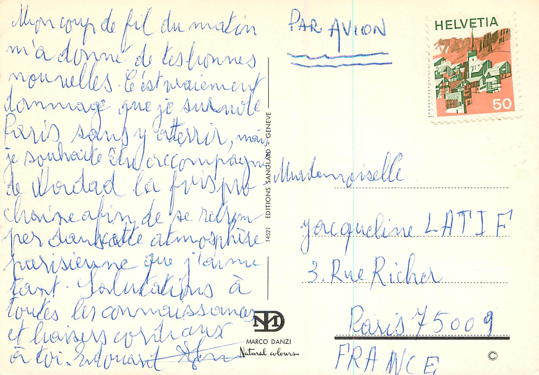 CPM Souvenir du Lac Leman — Verso