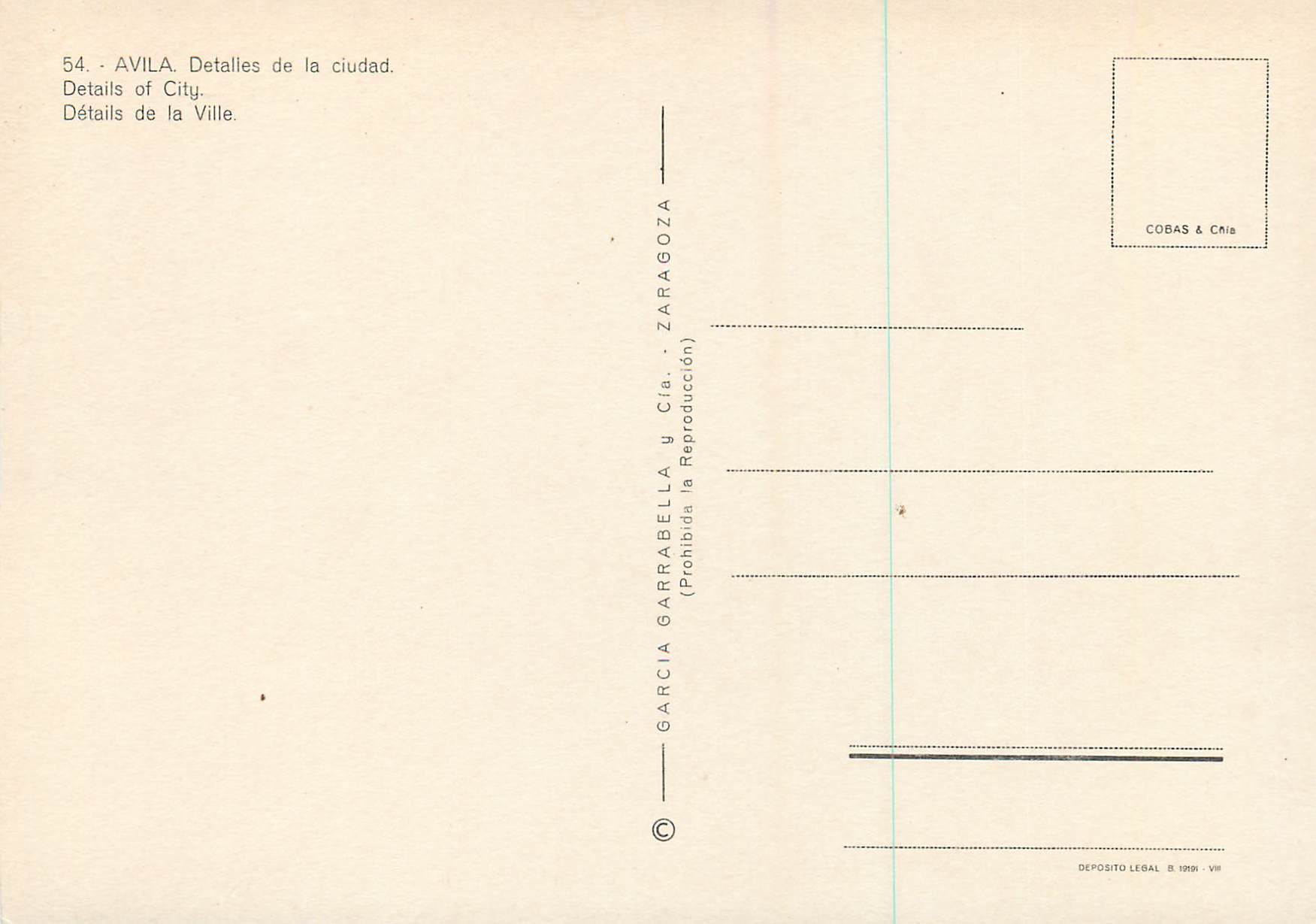 CPM Avila Details de la Ville — Rückseite