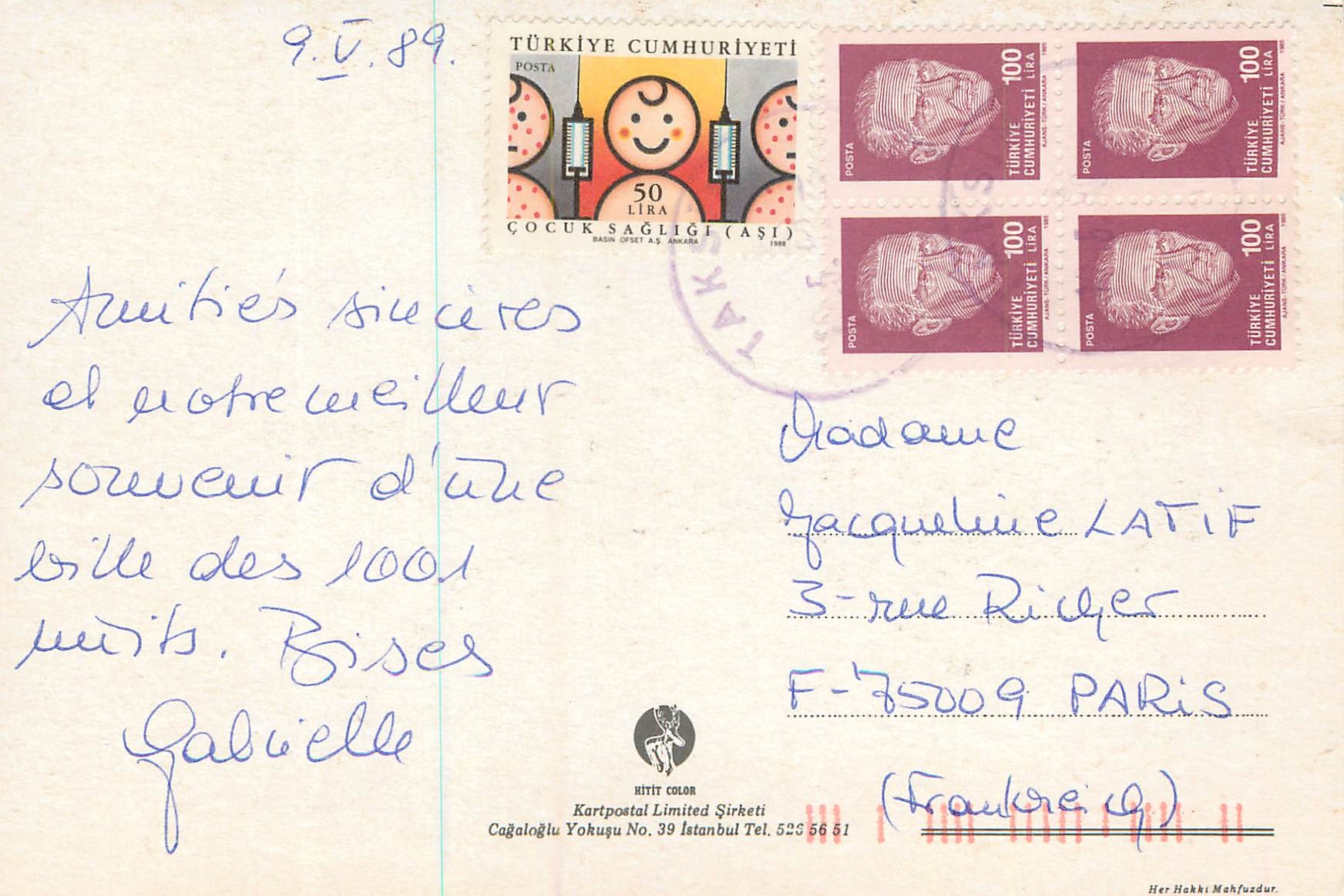 CPM Tableau Turkiye — Verso