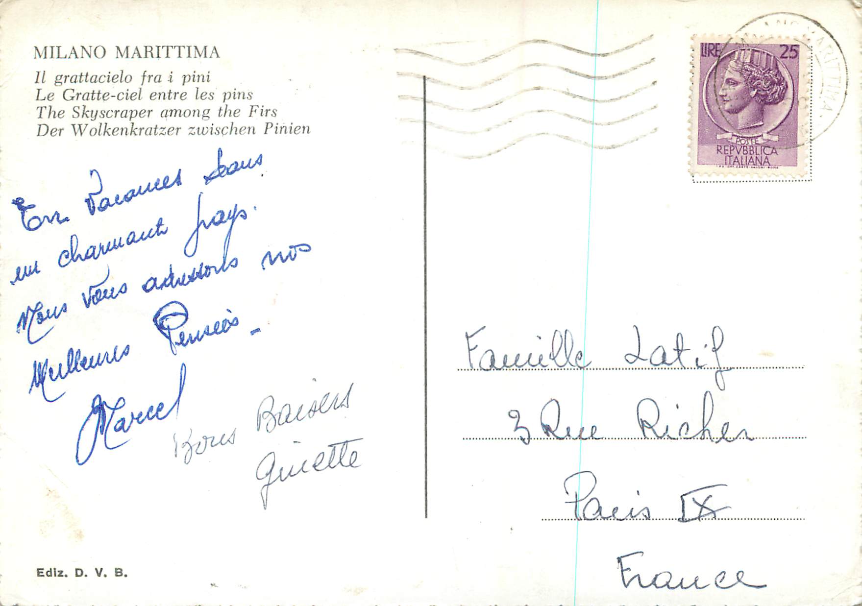 CPM Milano Marittima Le Gratte Cie entre les pins — Verso