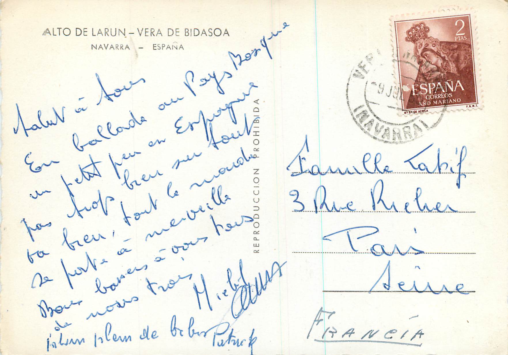 CPM Alto de Larun Vera de Bidasoa Navarra Espana — Rückseite