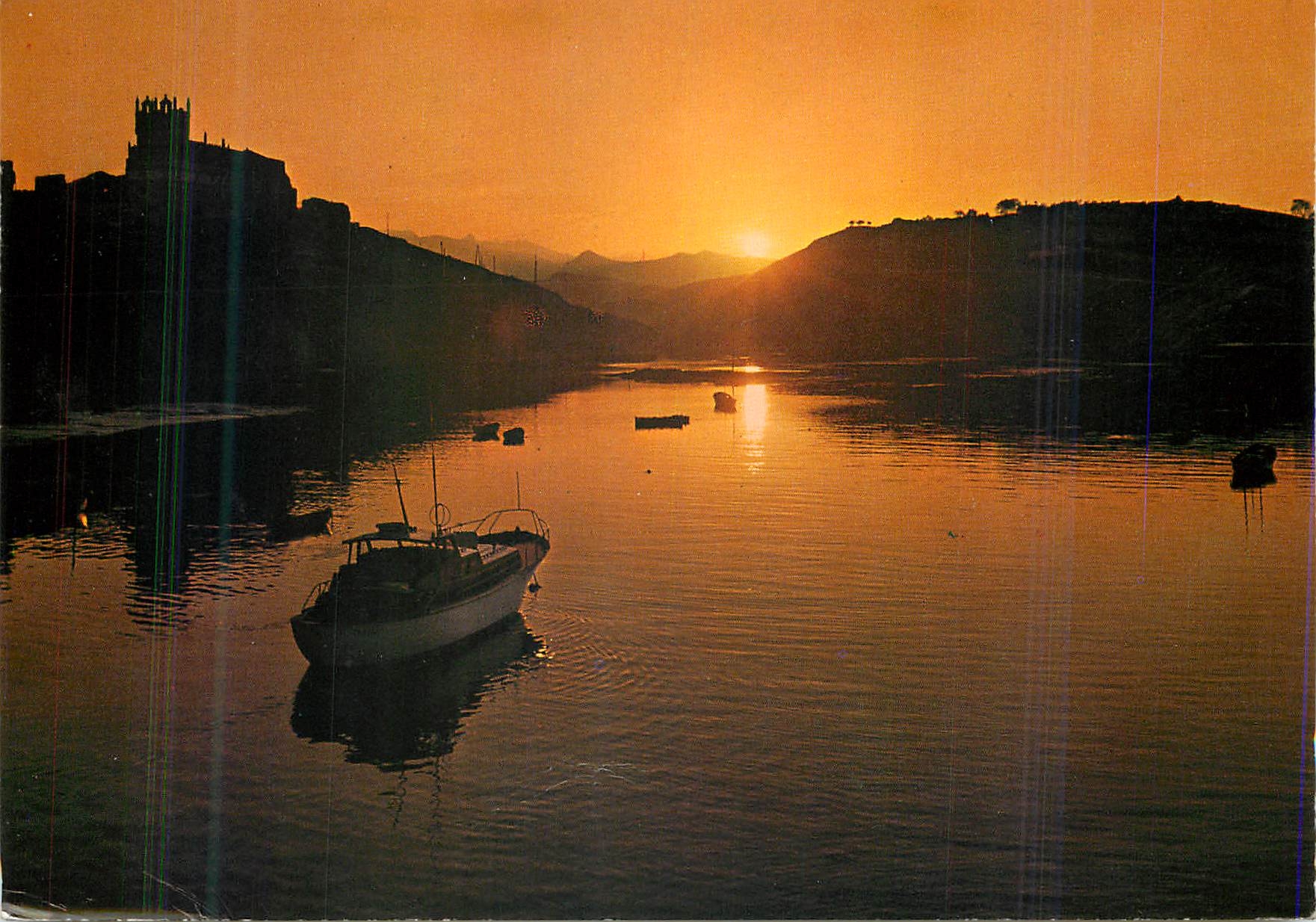 CPM San Vicente de la Barquena(Santander)L'anse(Coucher du Soleil)