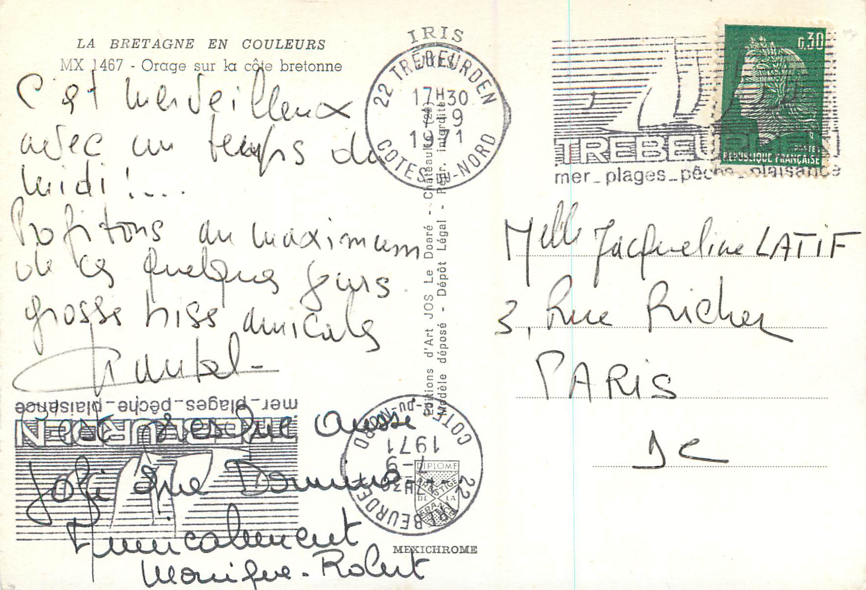 CPM La Bretagne en Couleurs Orage sur la cote bretonne — Rückseite
