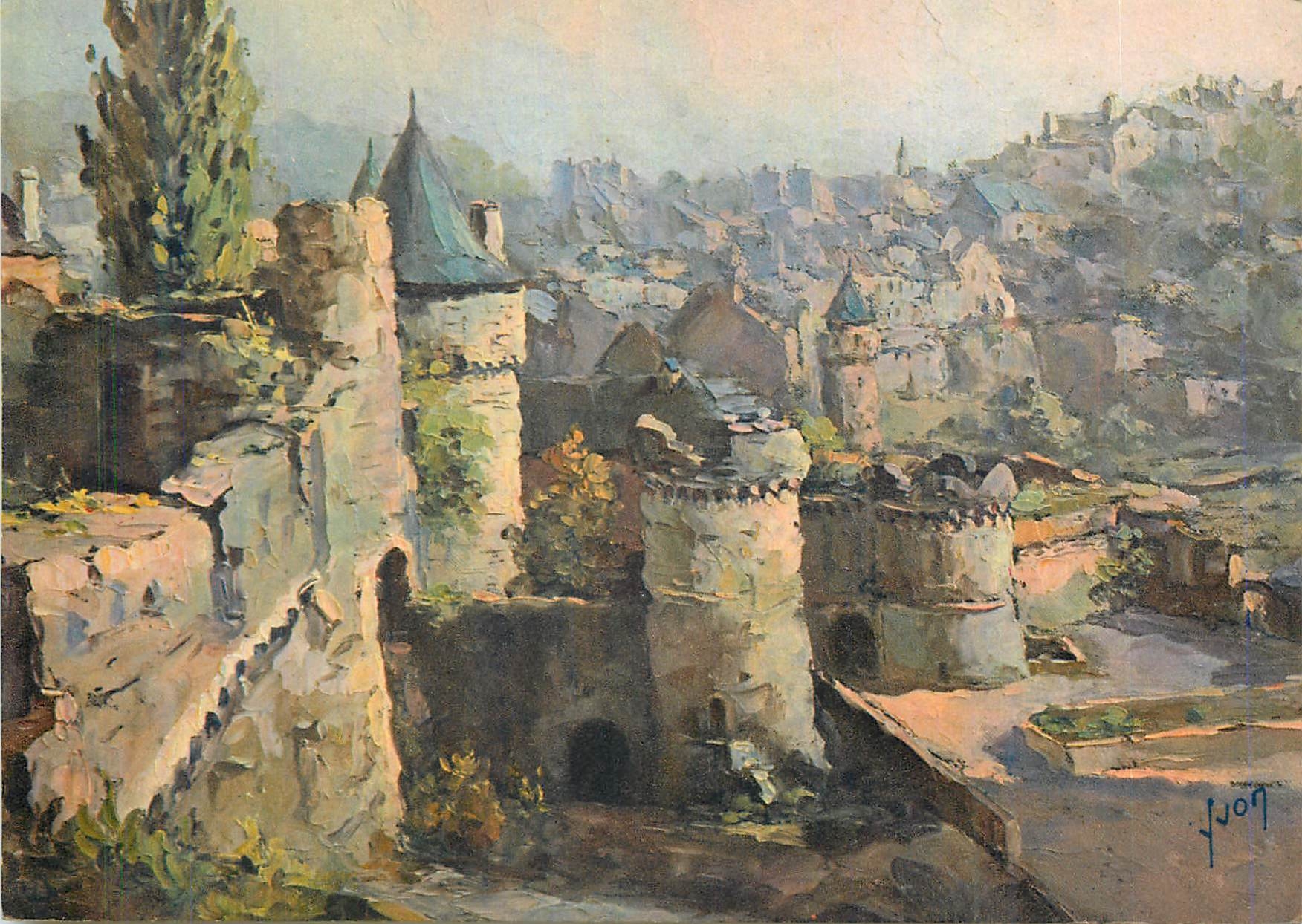 Fougères (Ille-et-Vilaine) — El Castillo, Puerta Notre-Dame y la Ciudad Alta — Ediciones d'Art YVON, n° I. K. 33