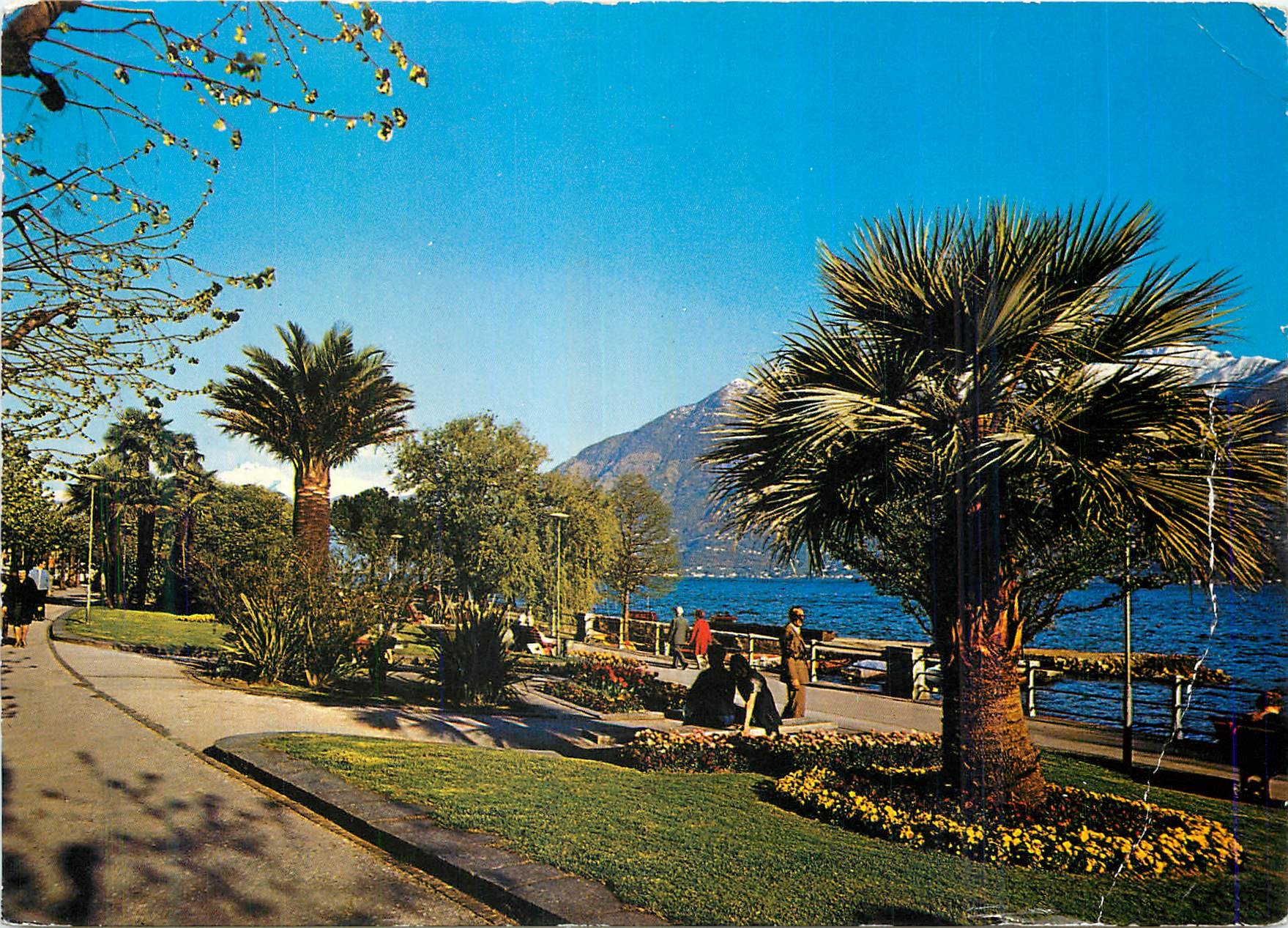 CPM Locarno Lac Majeur Jardins au lac