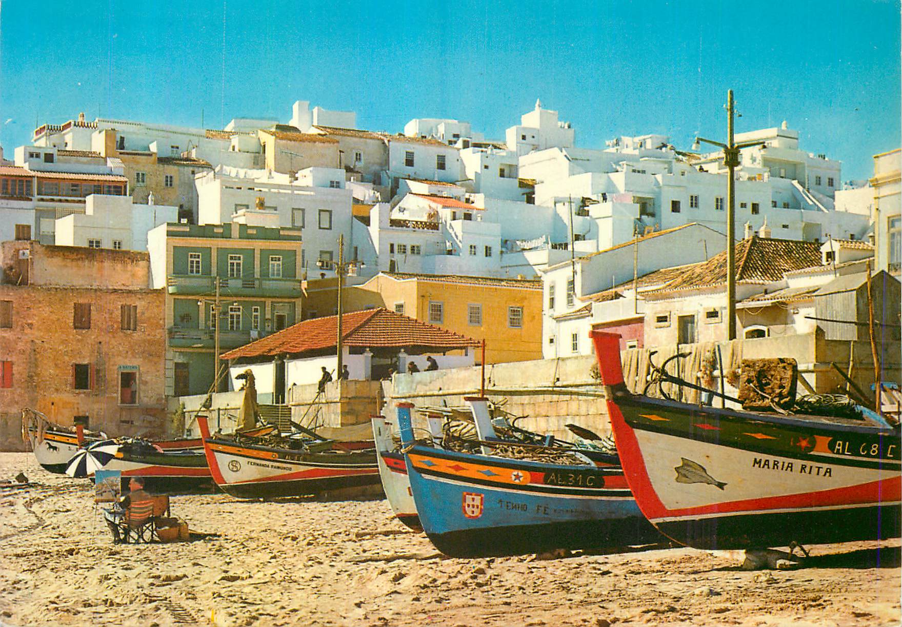 CPM Albufeira Algarve Portugal Plage des Pecheurs et Vieille Ville