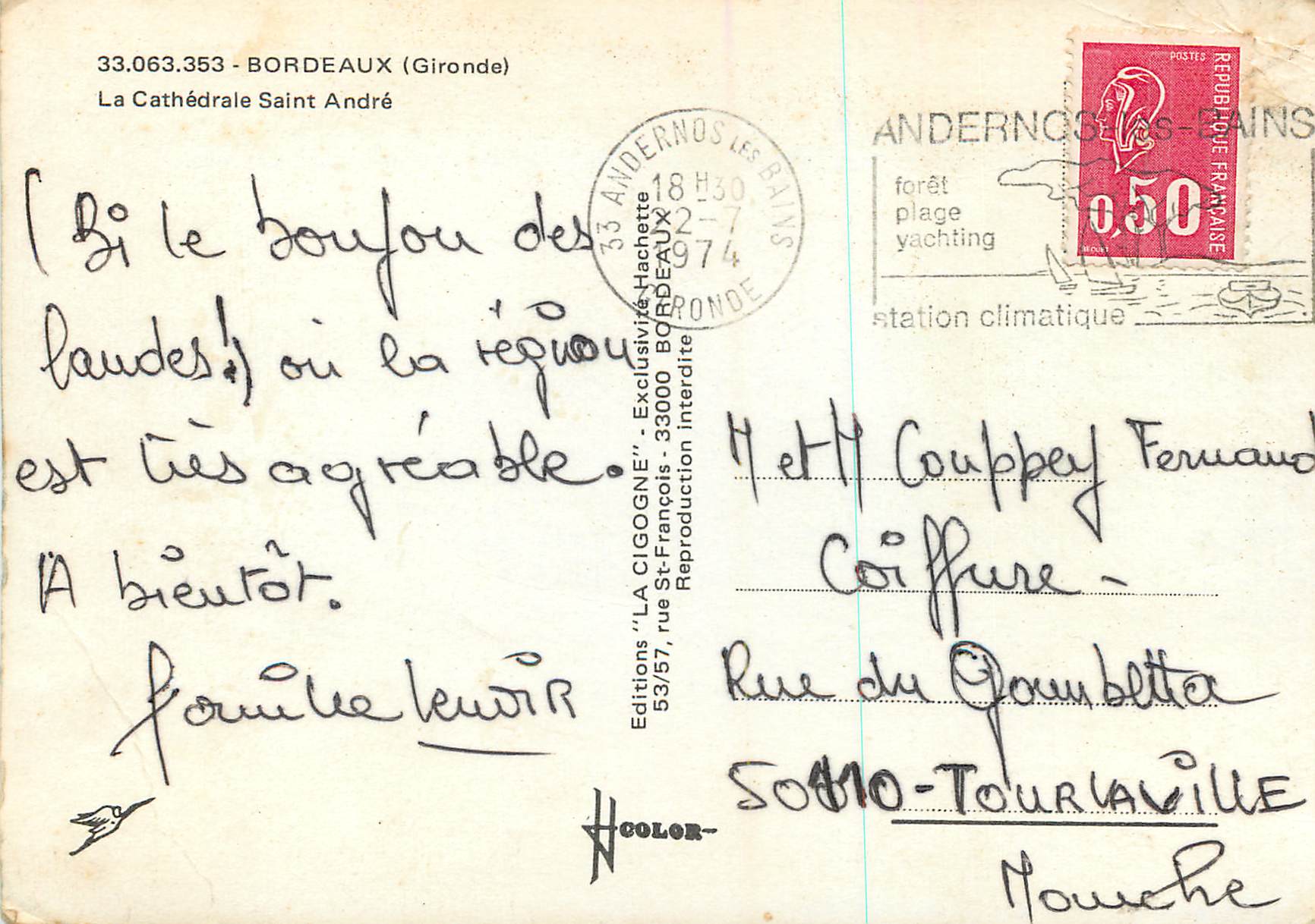 Bordeaux — Cathédrale Saint-André — Éditions 'La Cigogne' — Reverso