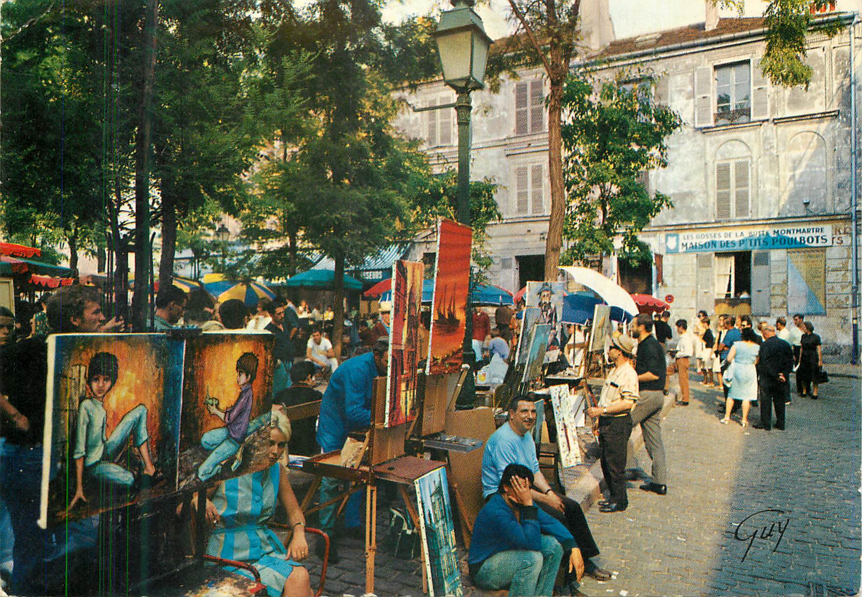 CPM Paris et ses Merveilles Maison des ptits boulots La butte Montmartre peintres place du Tertre