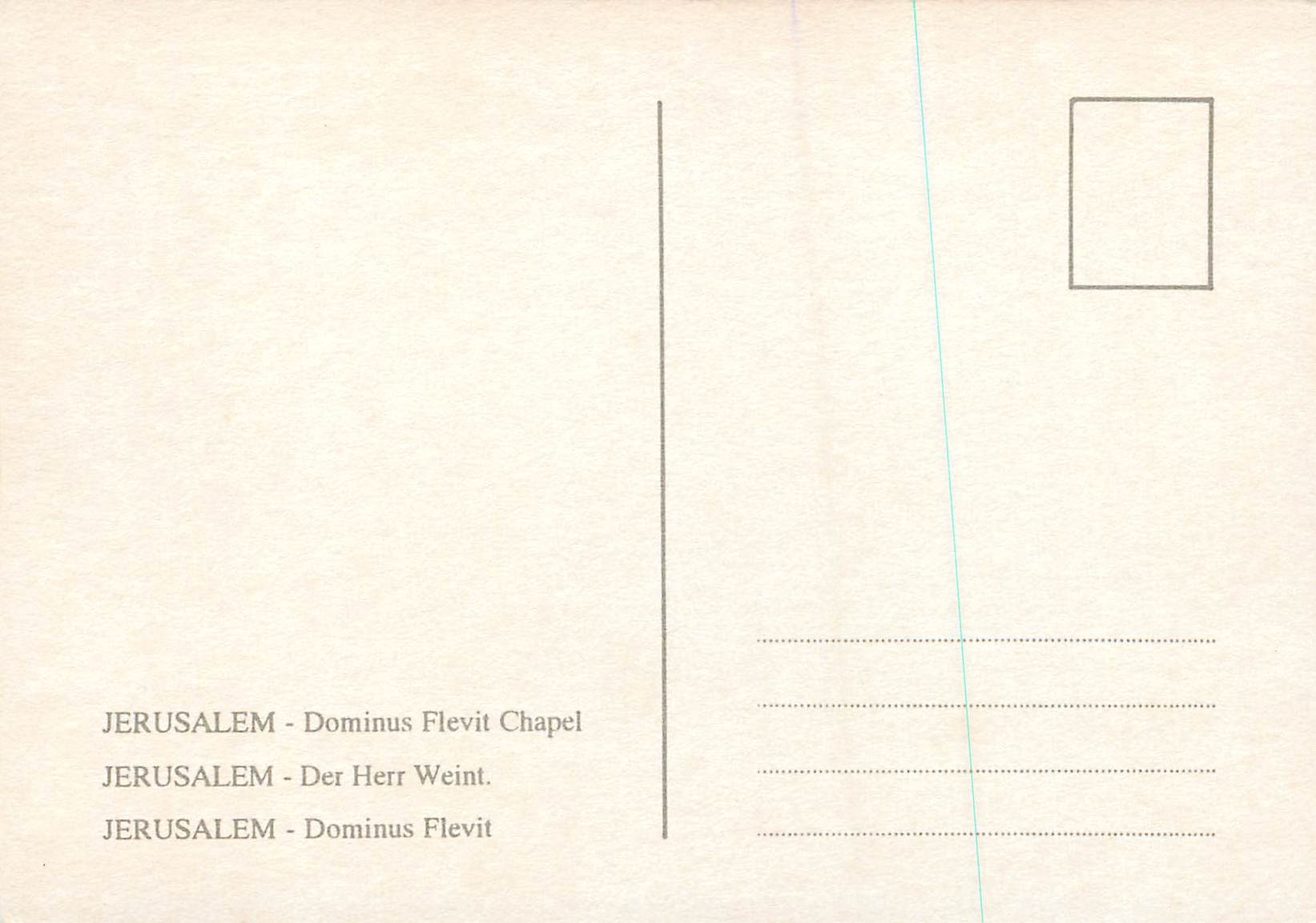 CPM Jerusalem Dominus Flevit — Rückseite