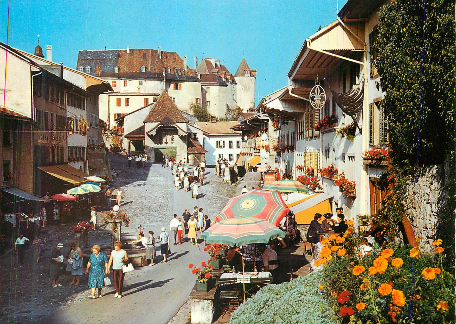 CPM Cite de Gruyeres (Canton de Fribourg)La rue et chateau