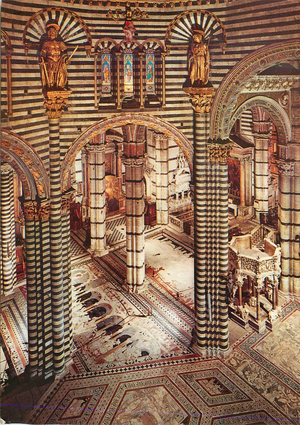 CPM Siena Cathedrale Interieur avec pavement et Chaire