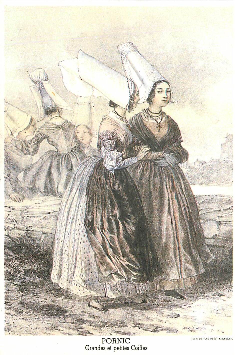 CPM Tableau Pornic Grandes et petites Coiffes Folklore