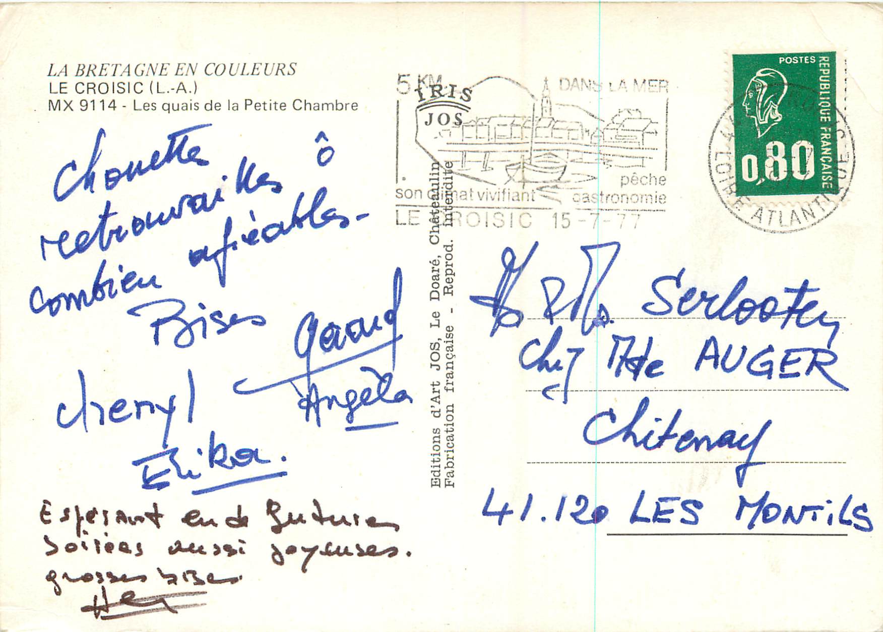 CPM La bretagne en couleurs Le Croisic (L A)Les quais de la Petite Chambre Bateaux de peche — Rückseite