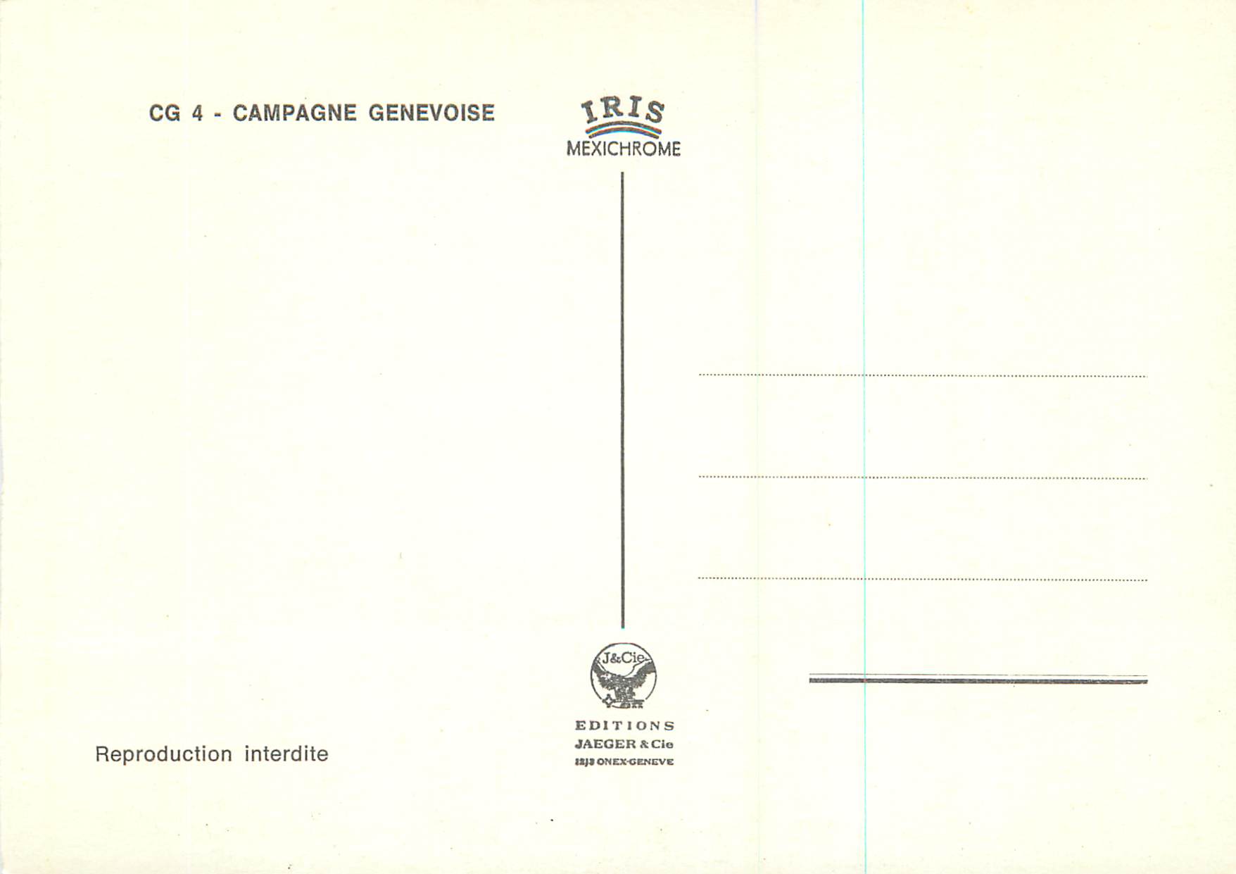 CPM Campagne Genevoise — Verso