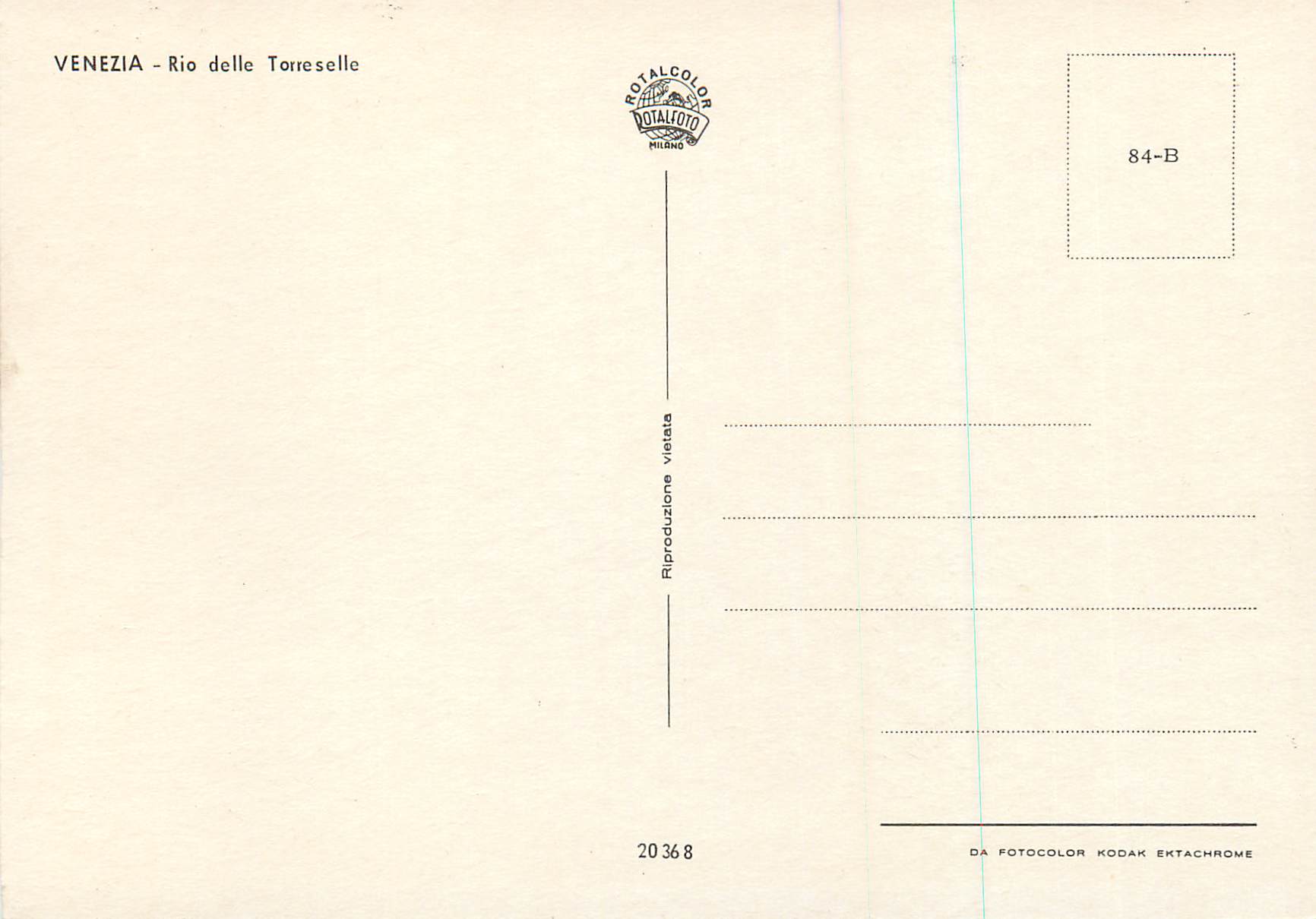 CPM Venezia Rio delle Torresello — Rückseite