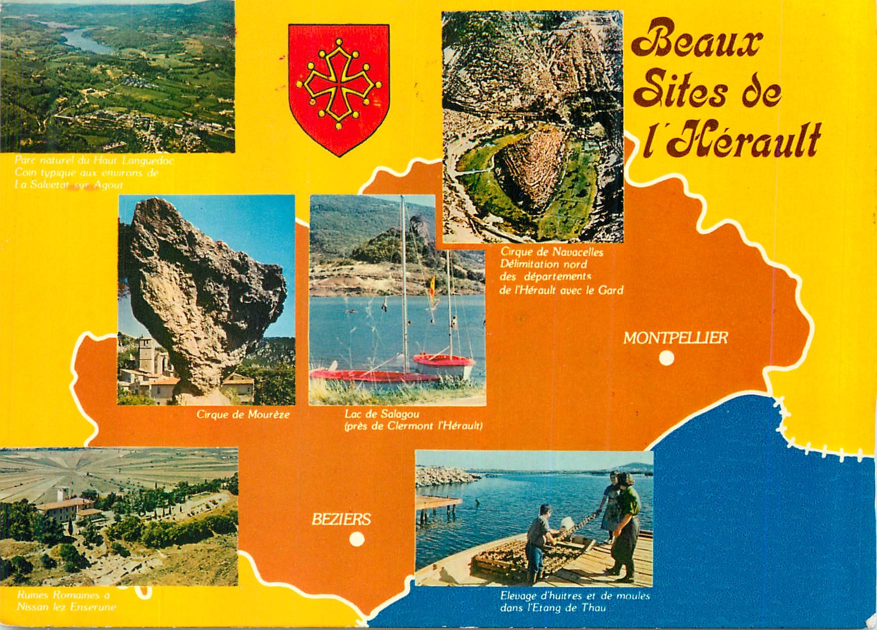 CPM Beaux Sites de L'Herault Lac de Salagou Cirque de Moureze Elevage d'huitres