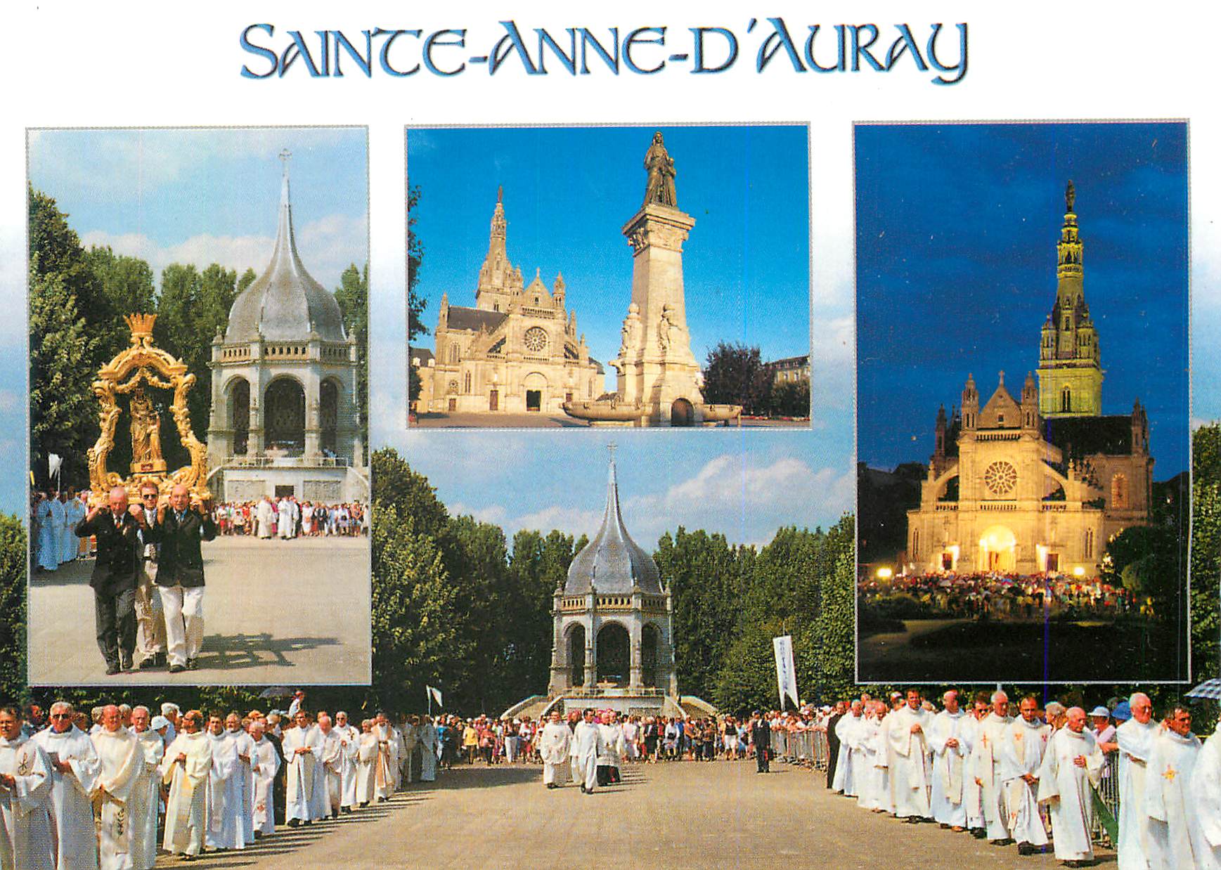 CPM Sainte Anne D'Auray La Procession du pardon a sainte Anne (26 juillet)Devant la basilique et le Memorial (1932)