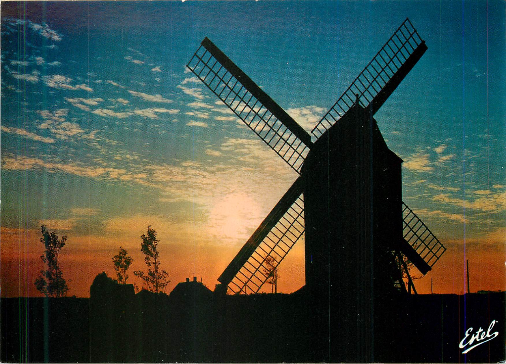 CPM La Cote d'Opale Le moulin des Huttes au Crepuscule Moulin