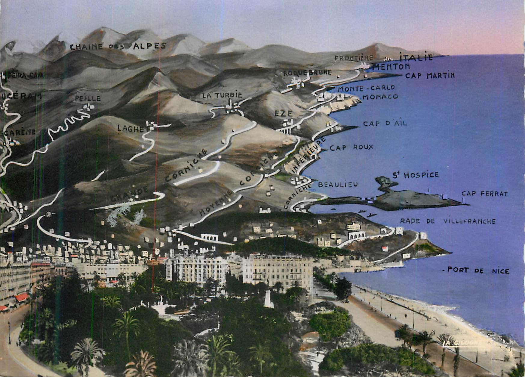 CPM Nice Excursion ver Italie et la Chaine des Alpes