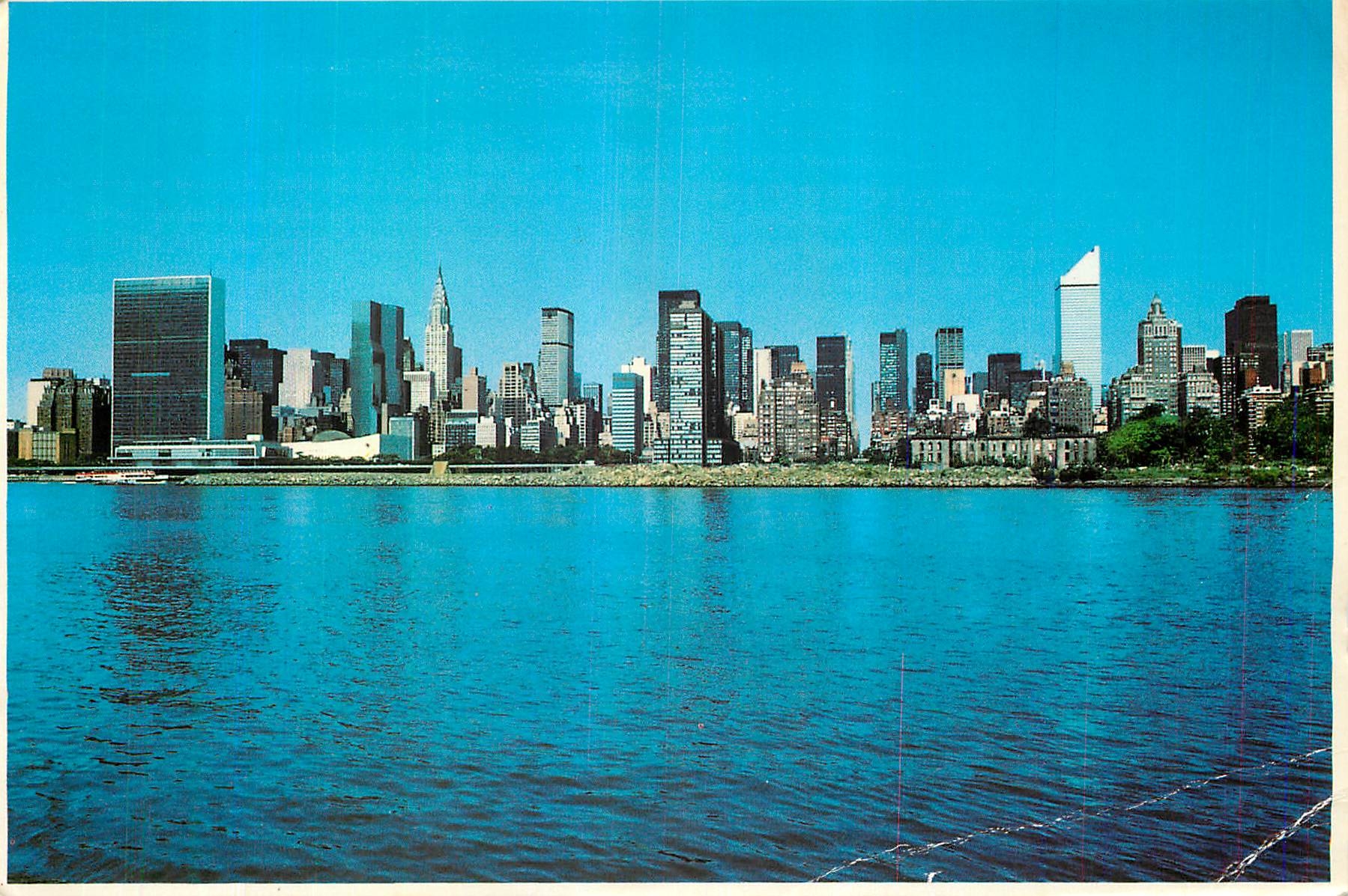 CPM East River Skyline showing the United Nation's Building in the left foreground At The right is one Of New York's new