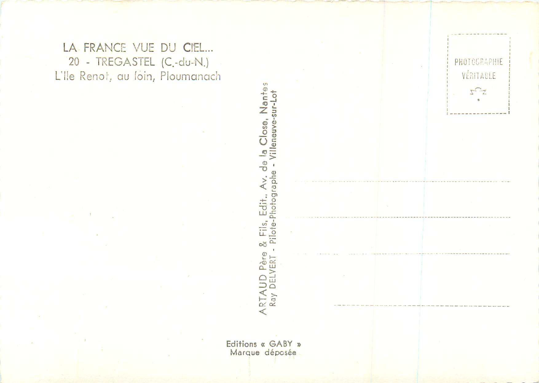 L'Île Renot, au loin, Ploumanach — Tregastel (C.-du-N.) — Éditions Gaby — Reverso