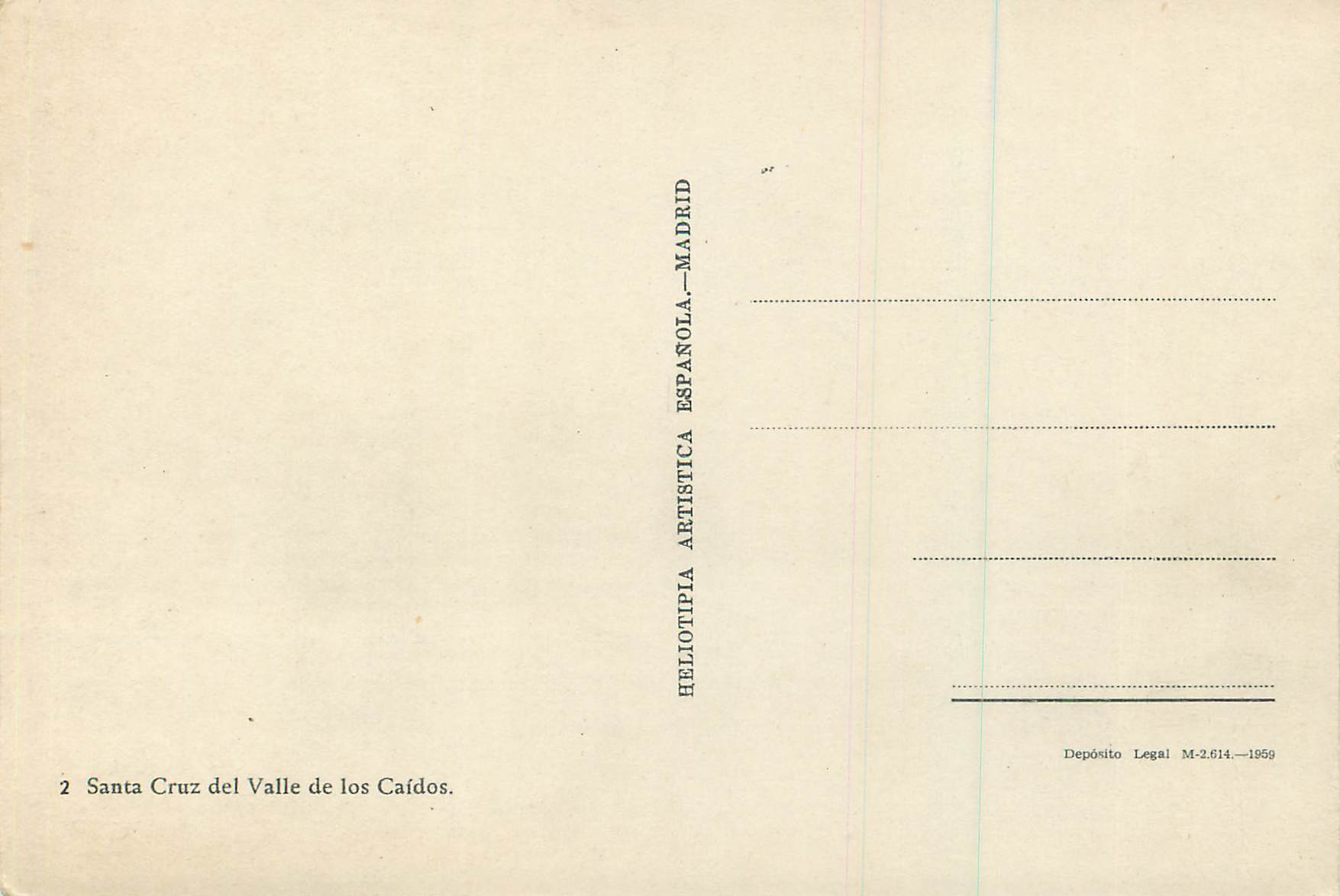CPM Santa Cruz del Valle de Los Caidos — Rückseite