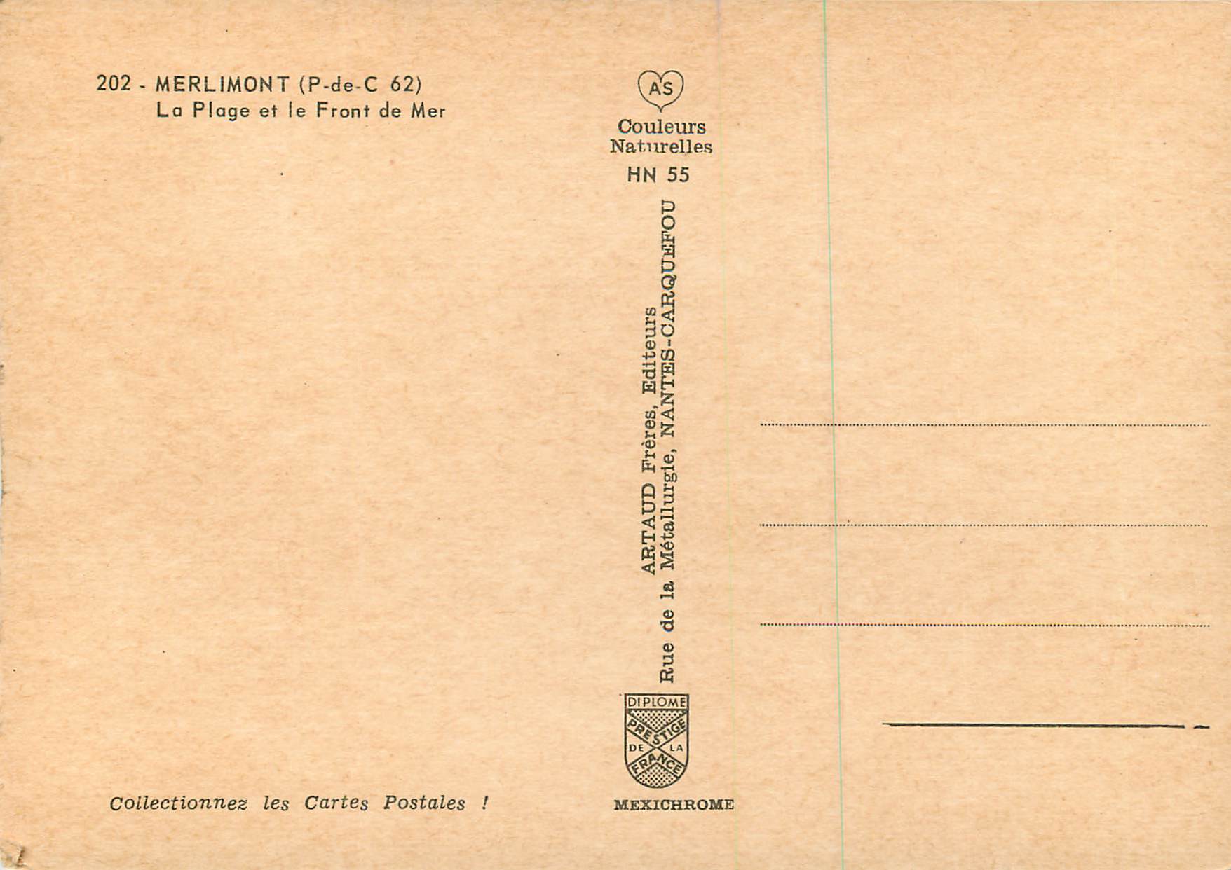 CPM Merlimont (P de C)La plage et le Front de Mer — Rückseite