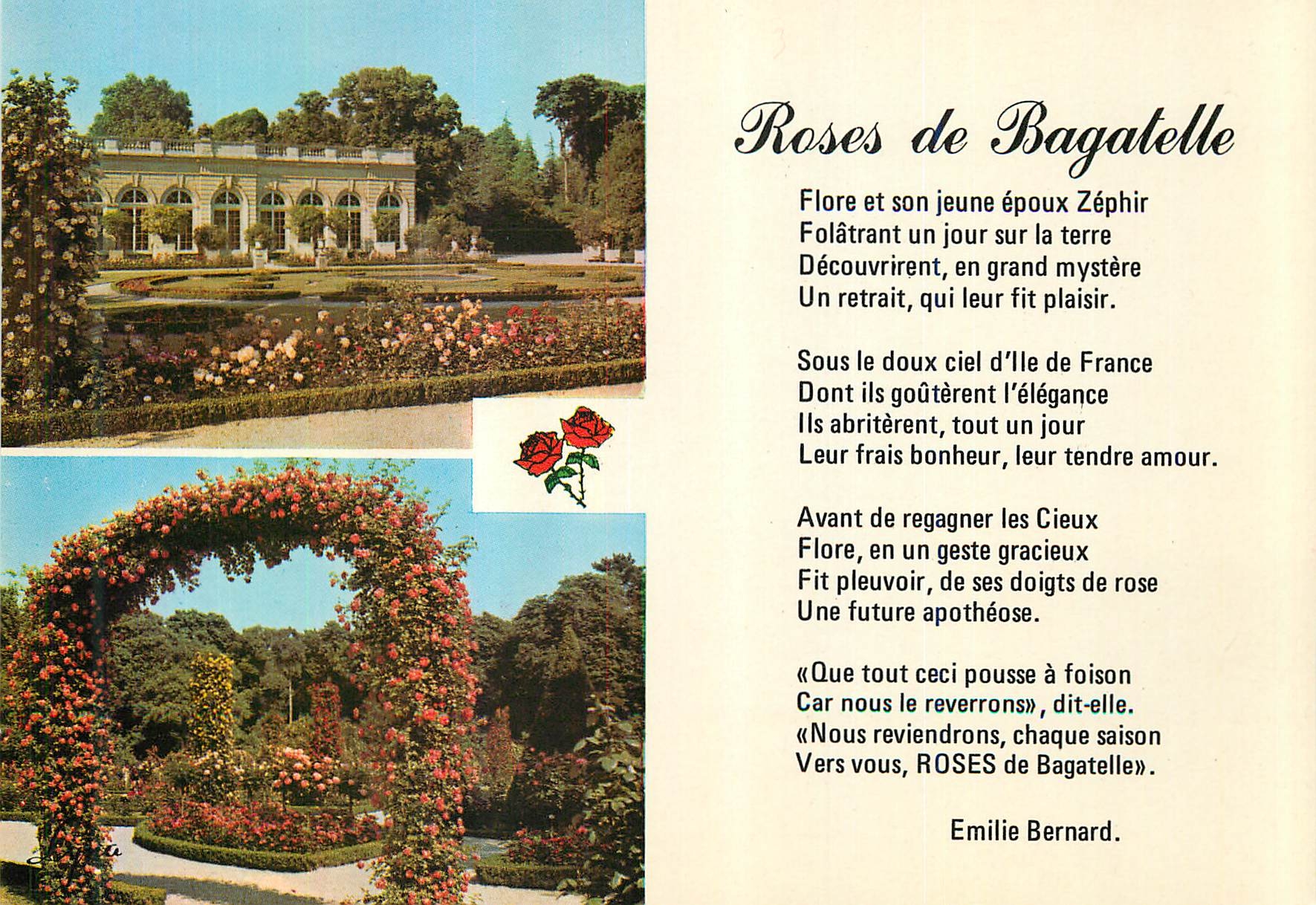 CPM Parc de Bagatelle L'Orangerie La Roseraie