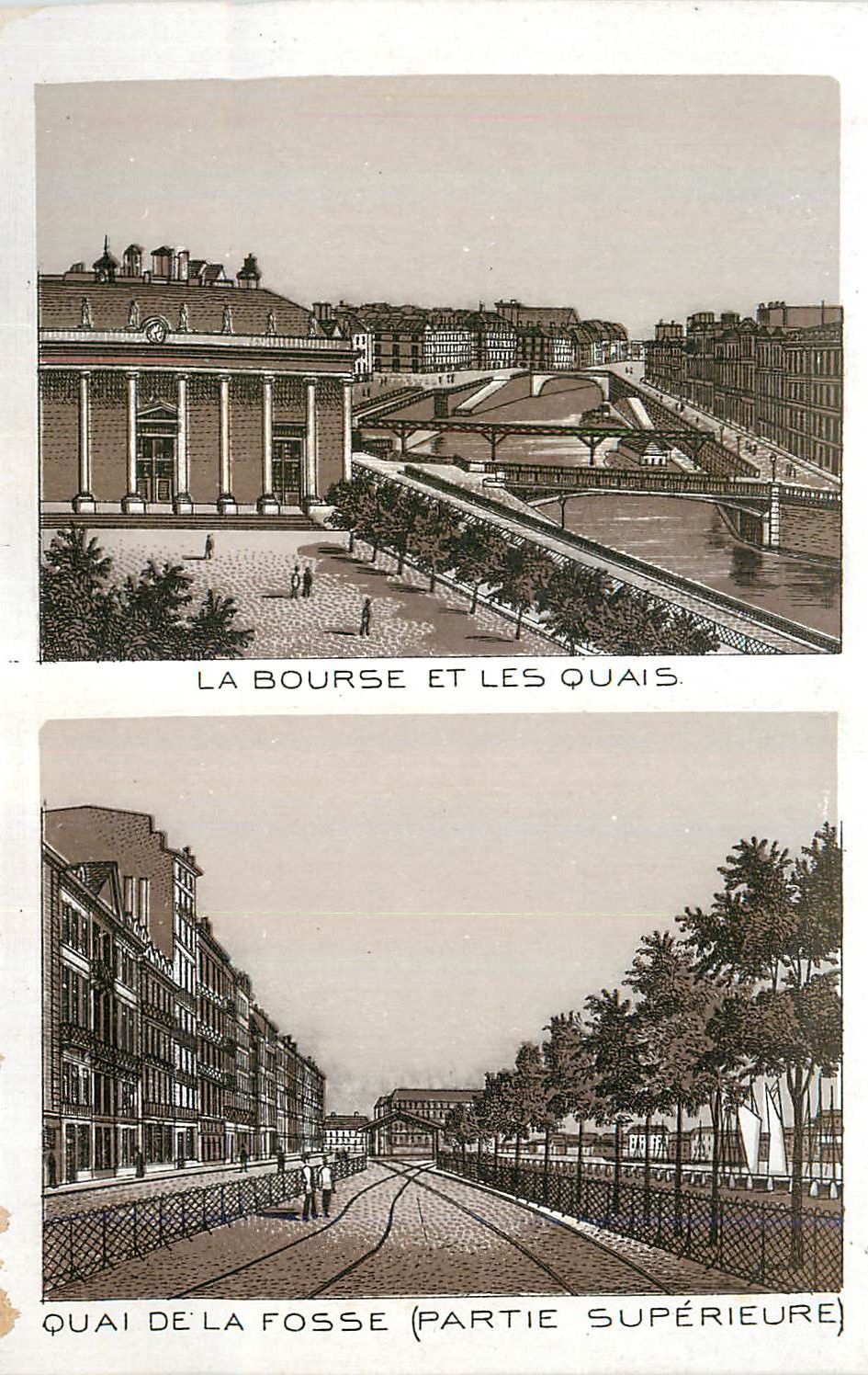 CPA La Bourse et les Quais Quai de la Fosse  (Partie Superieure)