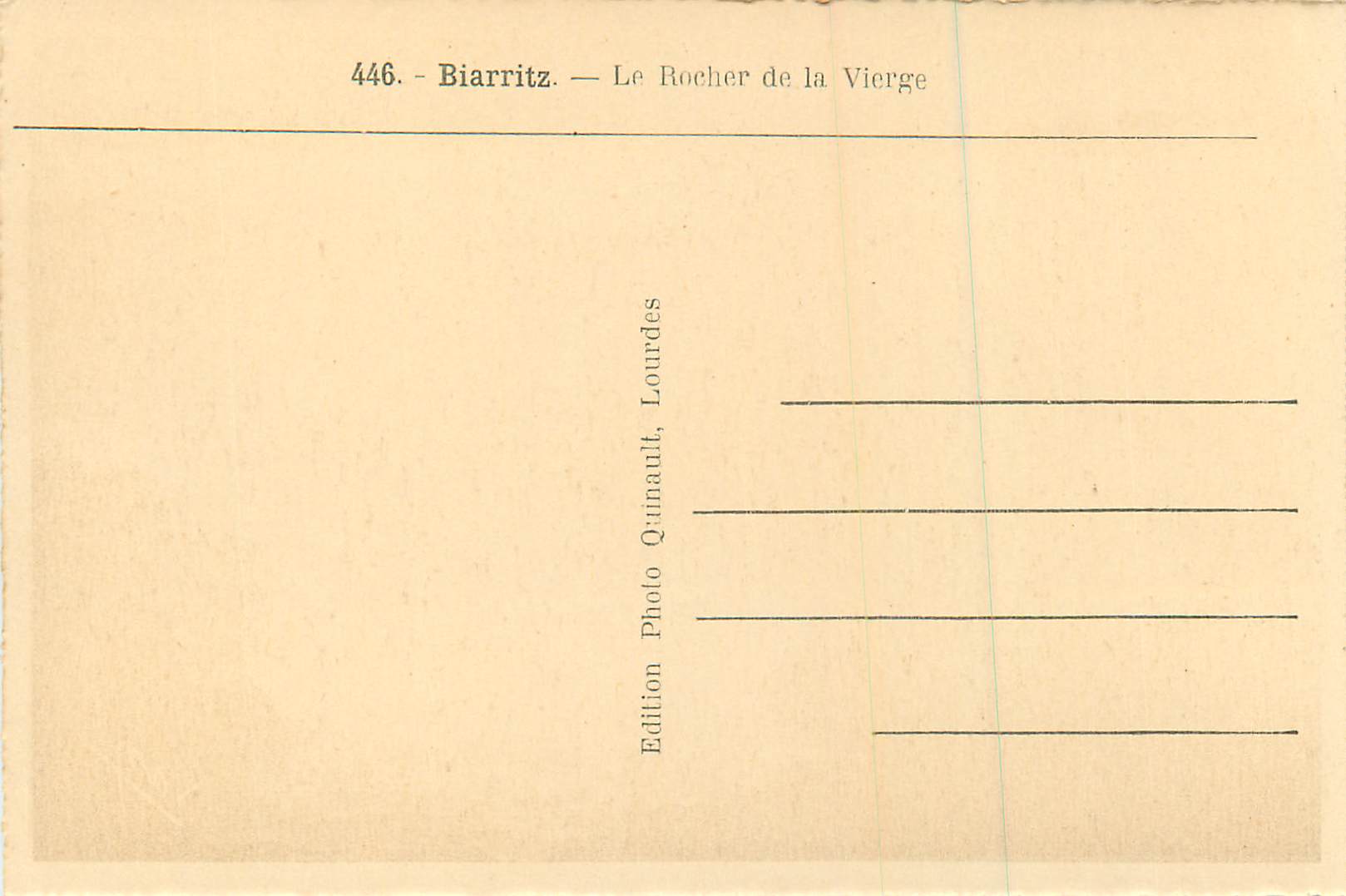 CPA Biarritz Le Rocher de la Vierge — Verso