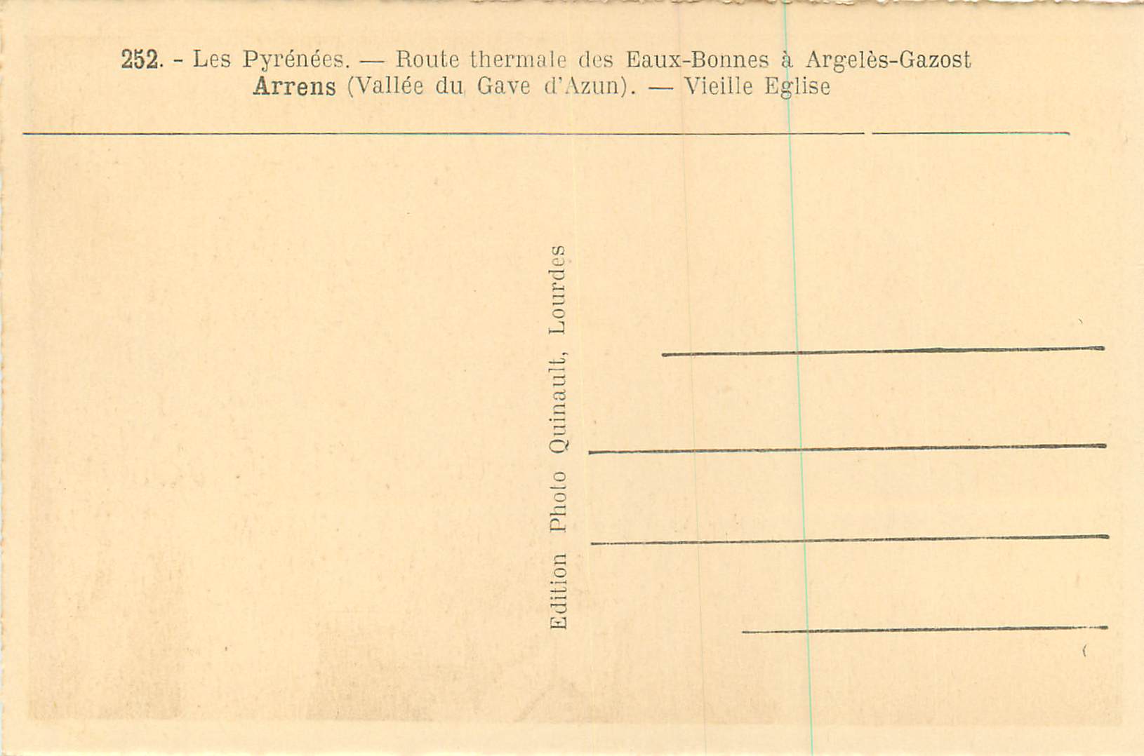 Alte Kirche — Argelès-Gazost, Pyrénées — Ausgabe Quinault, Lourdes — Rückseite