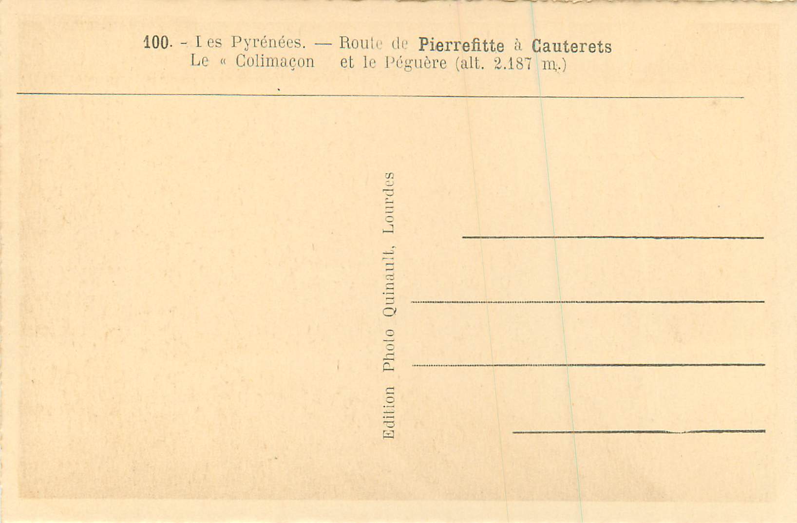 CPA Les Pyrenees Roule de Pierrefitte a Cauterets Le Colimacon et le L'Eguere — Rückseite