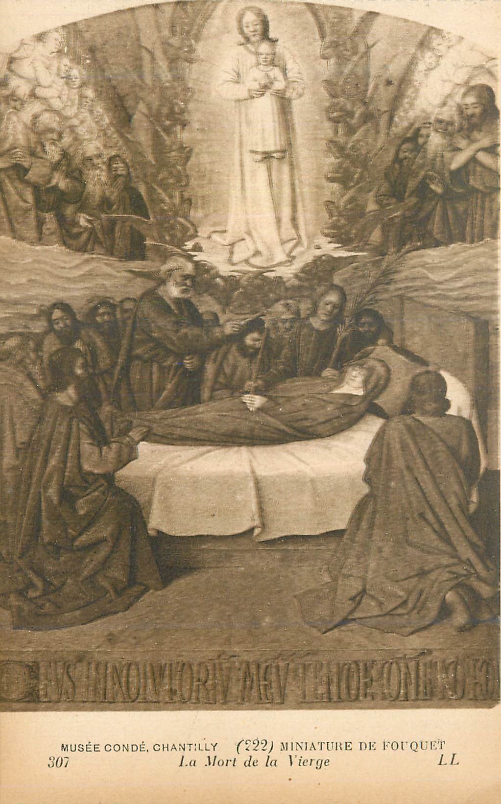 CPA Musee Conde Chantilly Miniature de fouquet la Mort de la Vierge