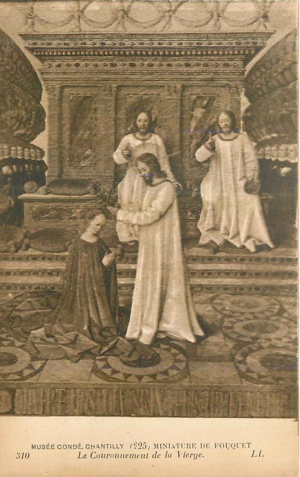 CPA Musee Conde Chantilly Miniature de fouquet Le Couronnement de la Vierge