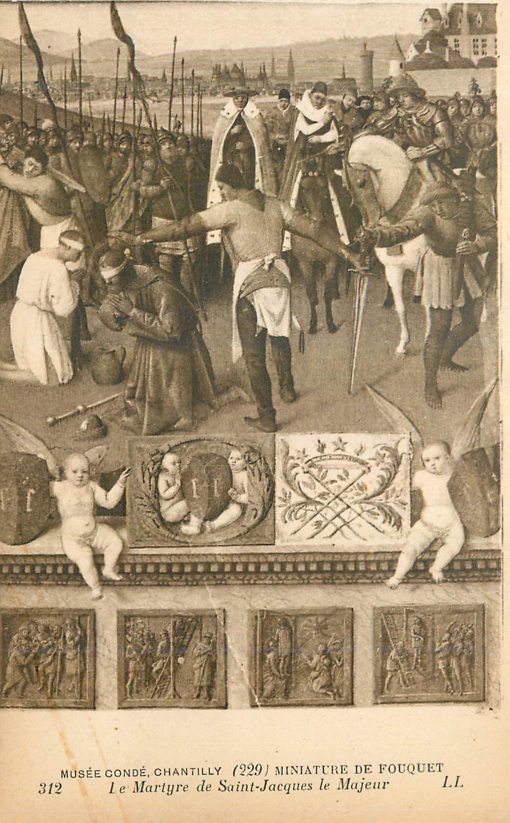 CPA Musee Conde Chantilly Miniature de fouquet Le Martyre de Saint Jacques le Majeur
