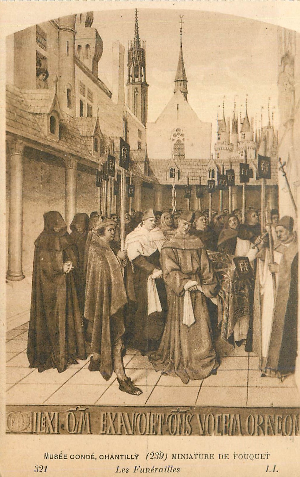CPA Musee Conde Chantilly Miniature de fouquet Les Funerailles