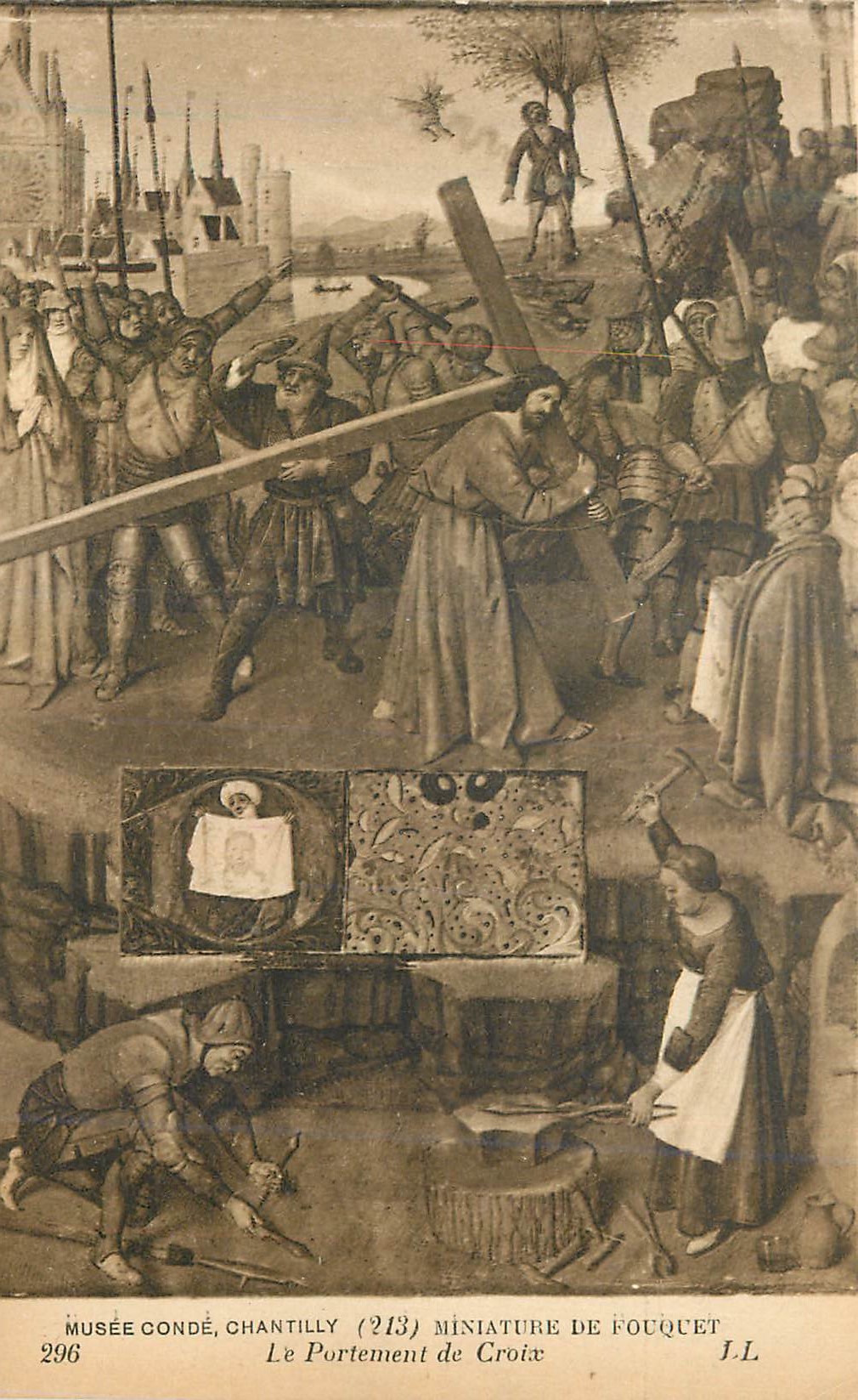 CPA Musee Conde Chantilly Miniature de fouquet Le Portement de Croix 