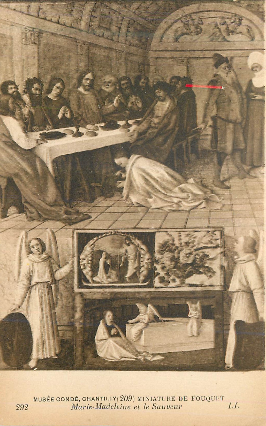 CPA Musee Conde Chantilly Miniature de fouquet Marie Madeleine et le Sauveur