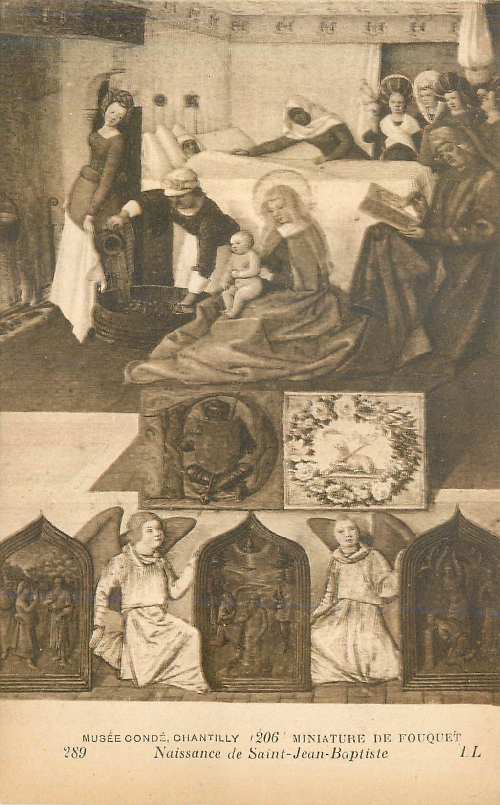 CPA Musee Conde Chantilly Miniature de fouquet Naissanve de Saint Jean Baptiste